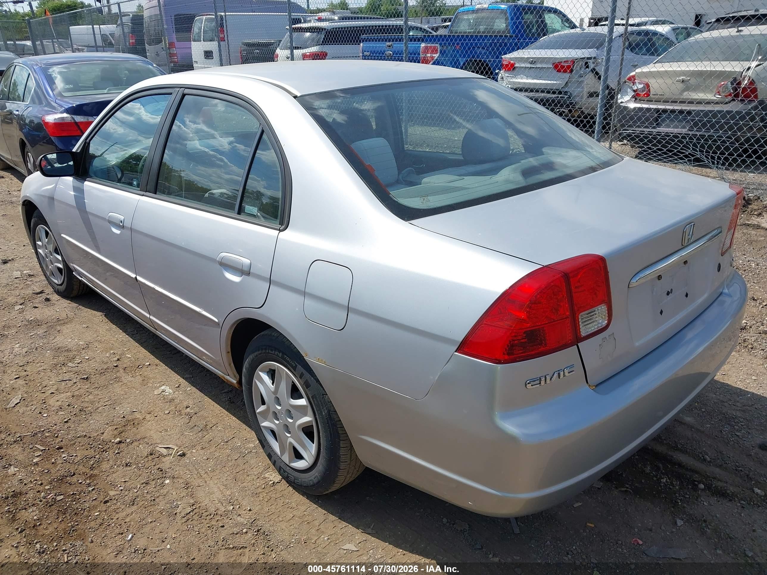 2003 Honda Civic Lx Silver vin: 1HGES16523L025124