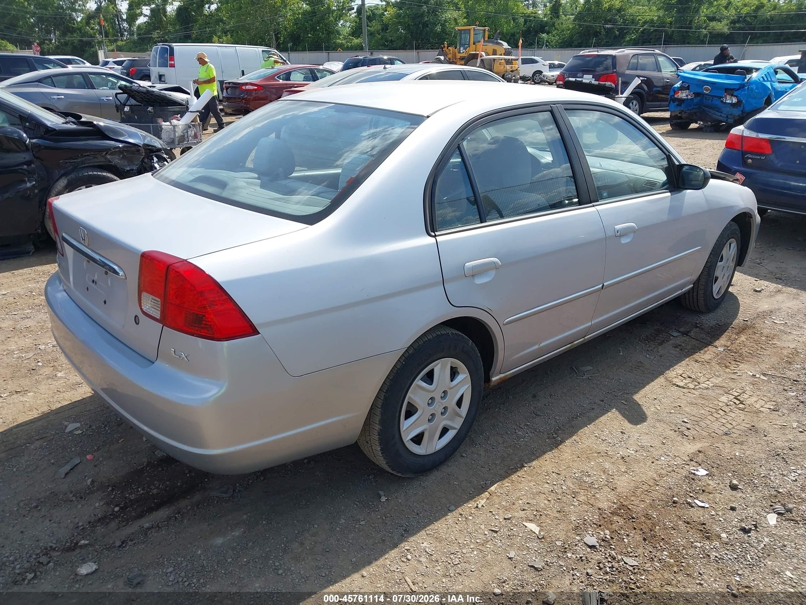 2003 Honda Civic Lx Silver vin: 1HGES16523L025124