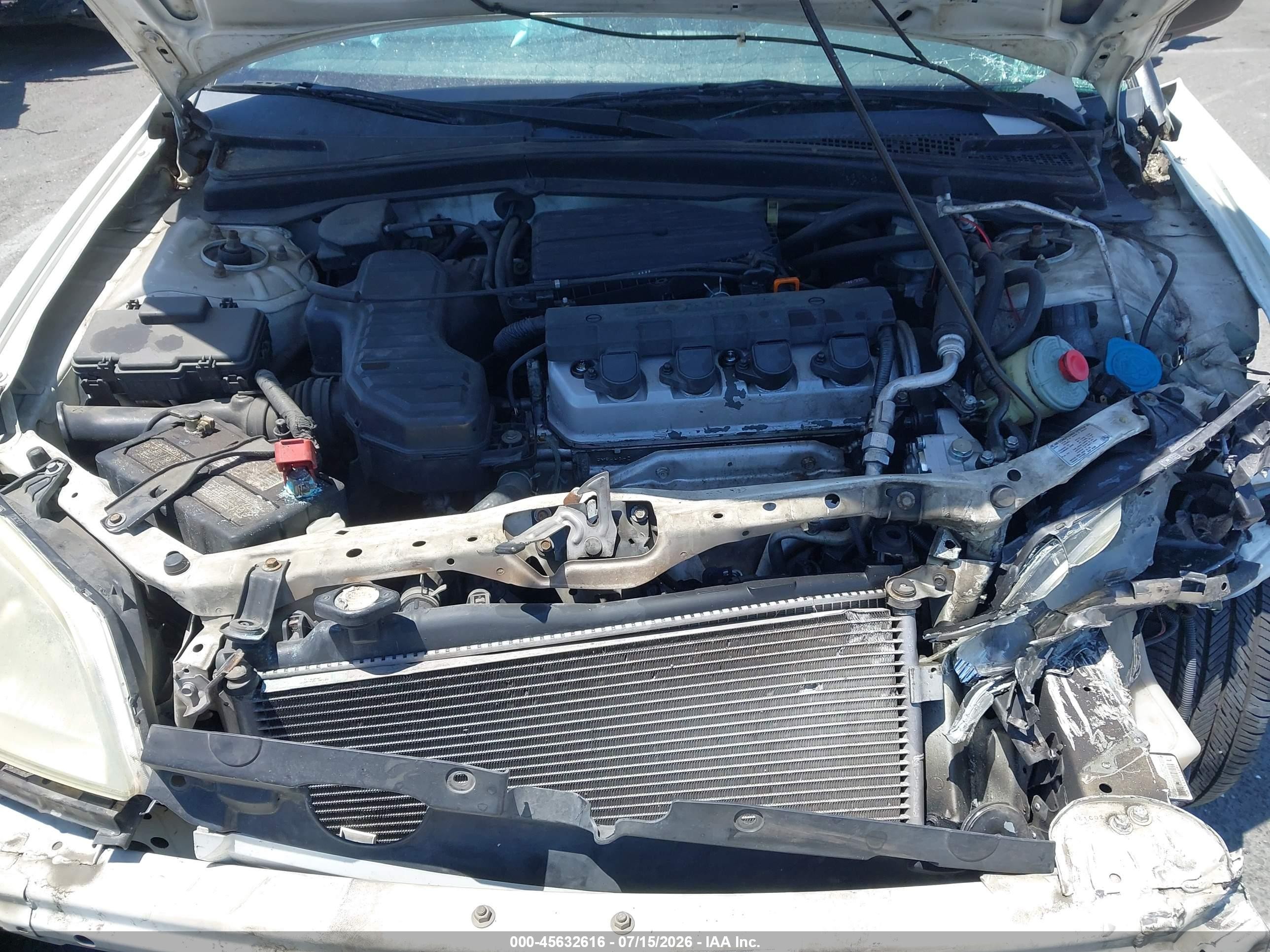 2003 Honda Civic Lx White vin: 1HGES16533L006176