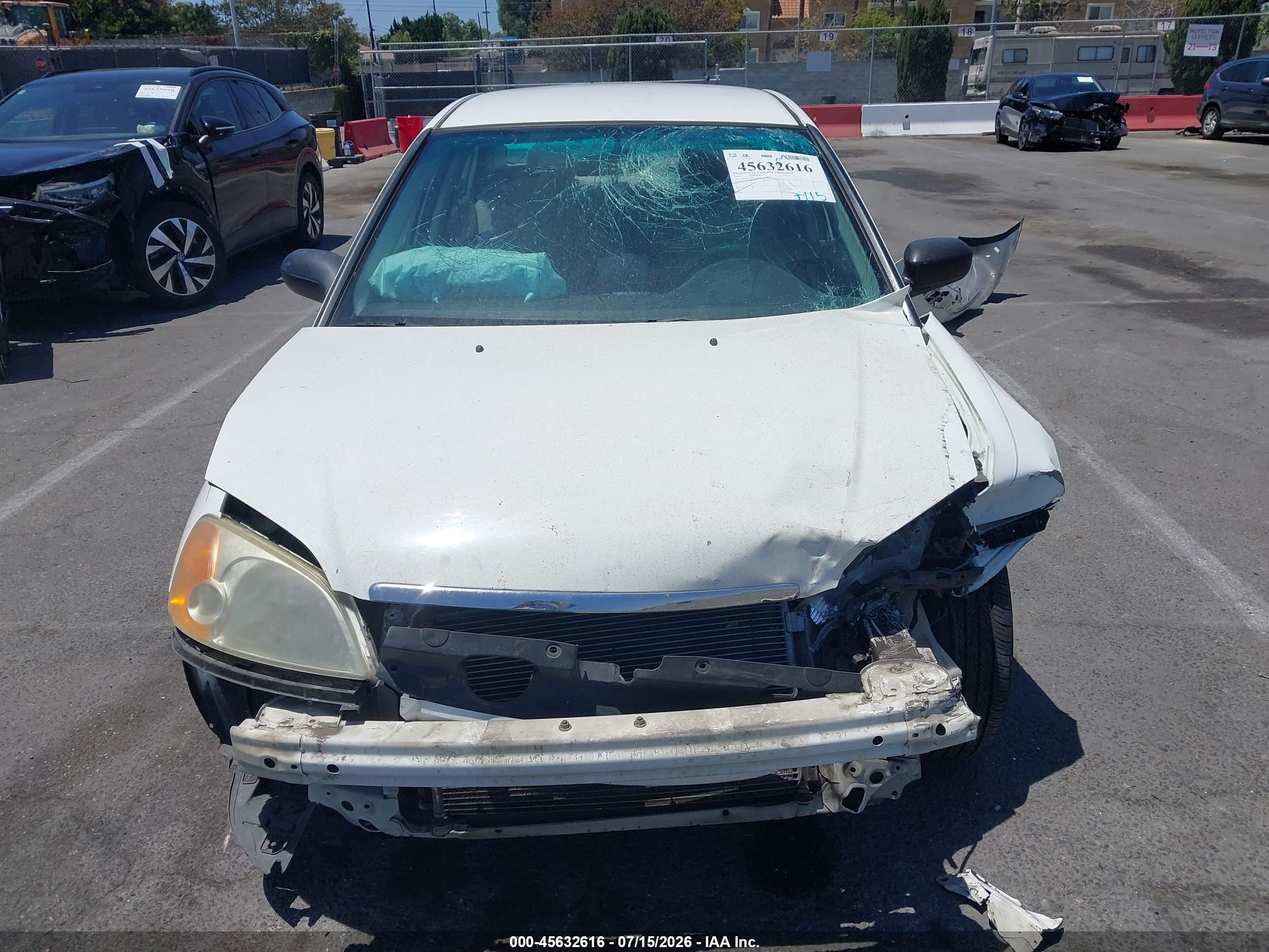 2003 Honda Civic Lx White vin: 1HGES16533L006176