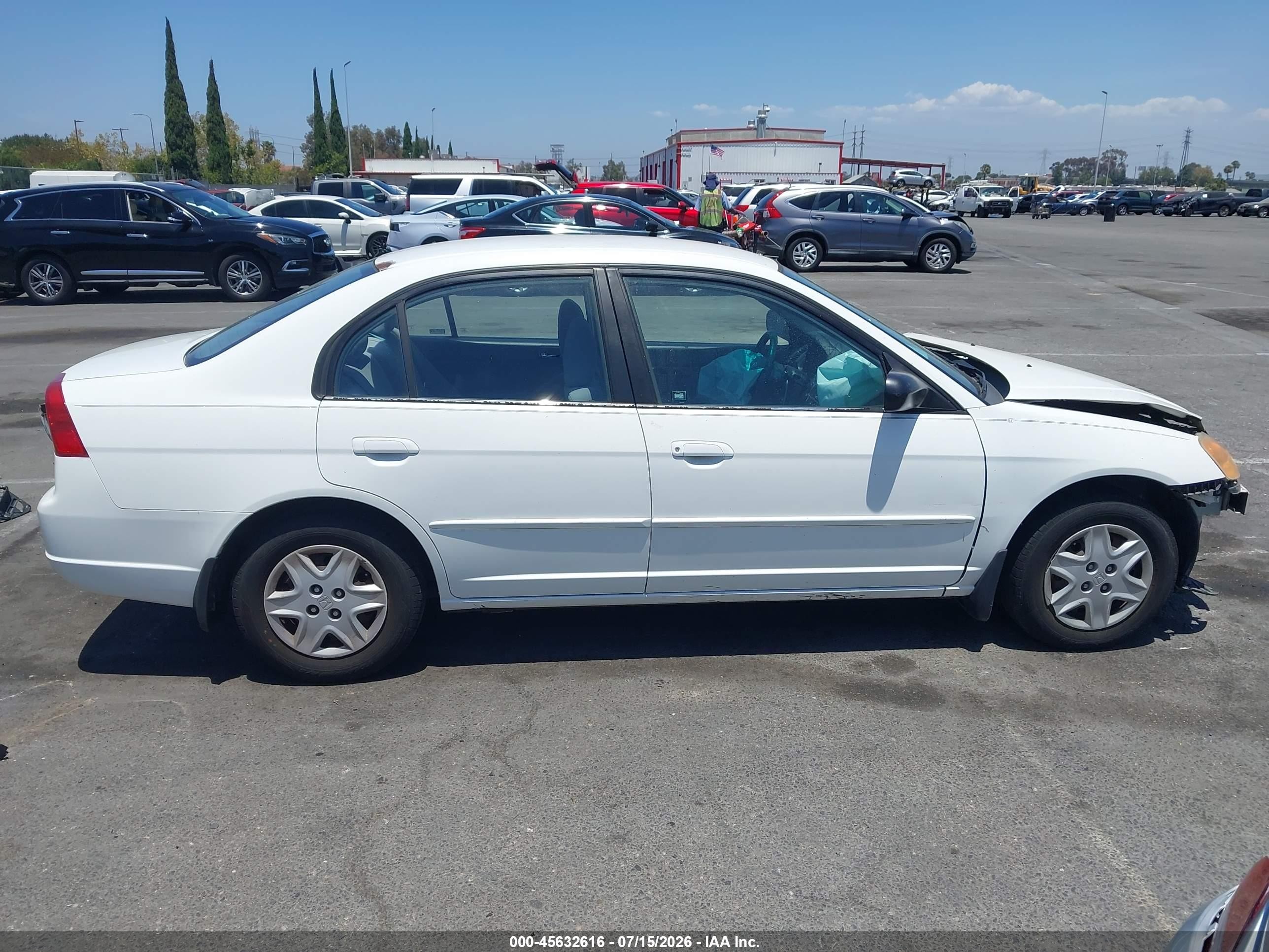 2003 Honda Civic Lx White vin: 1HGES16533L006176