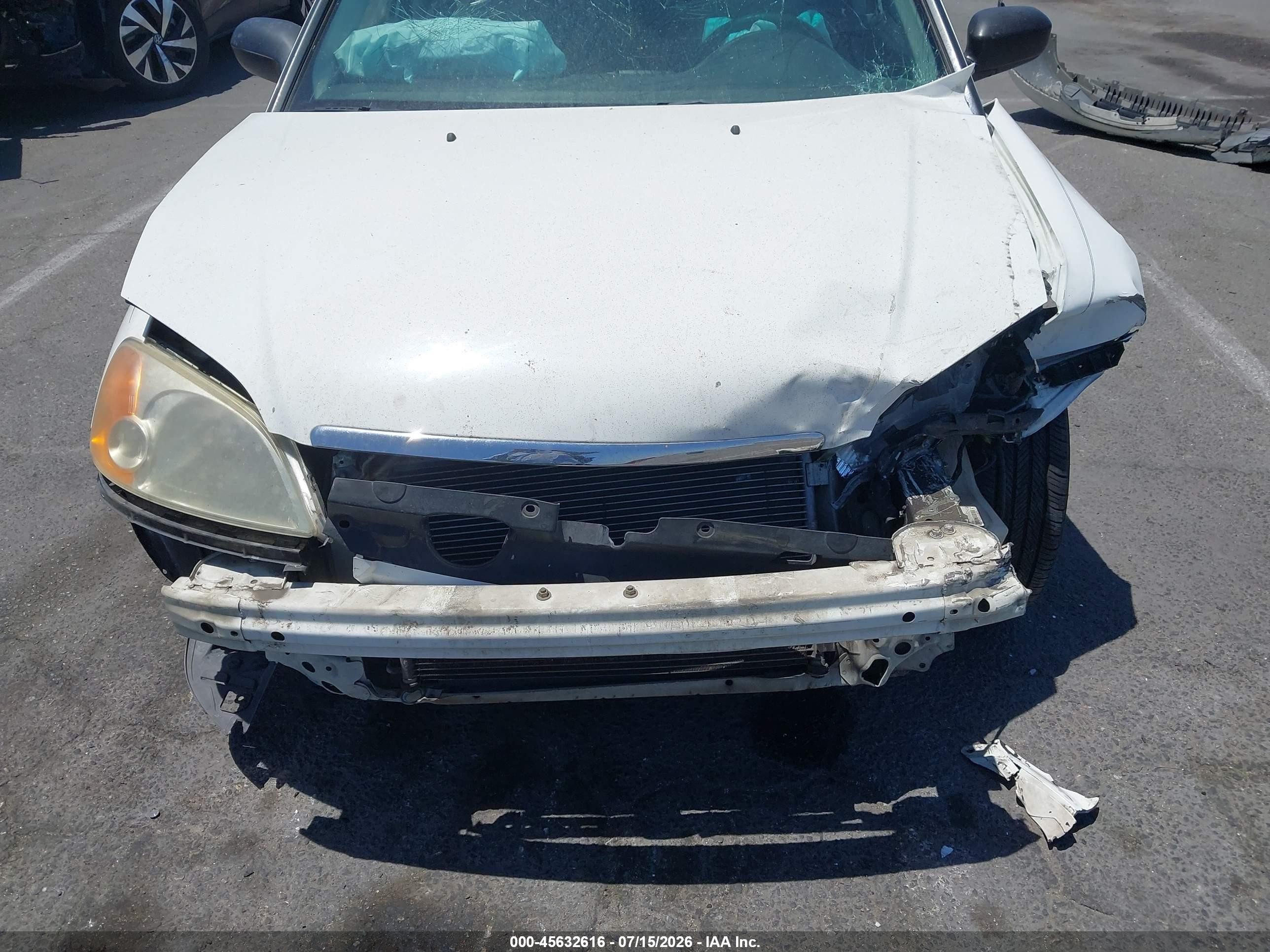 2003 Honda Civic Lx White vin: 1HGES16533L006176