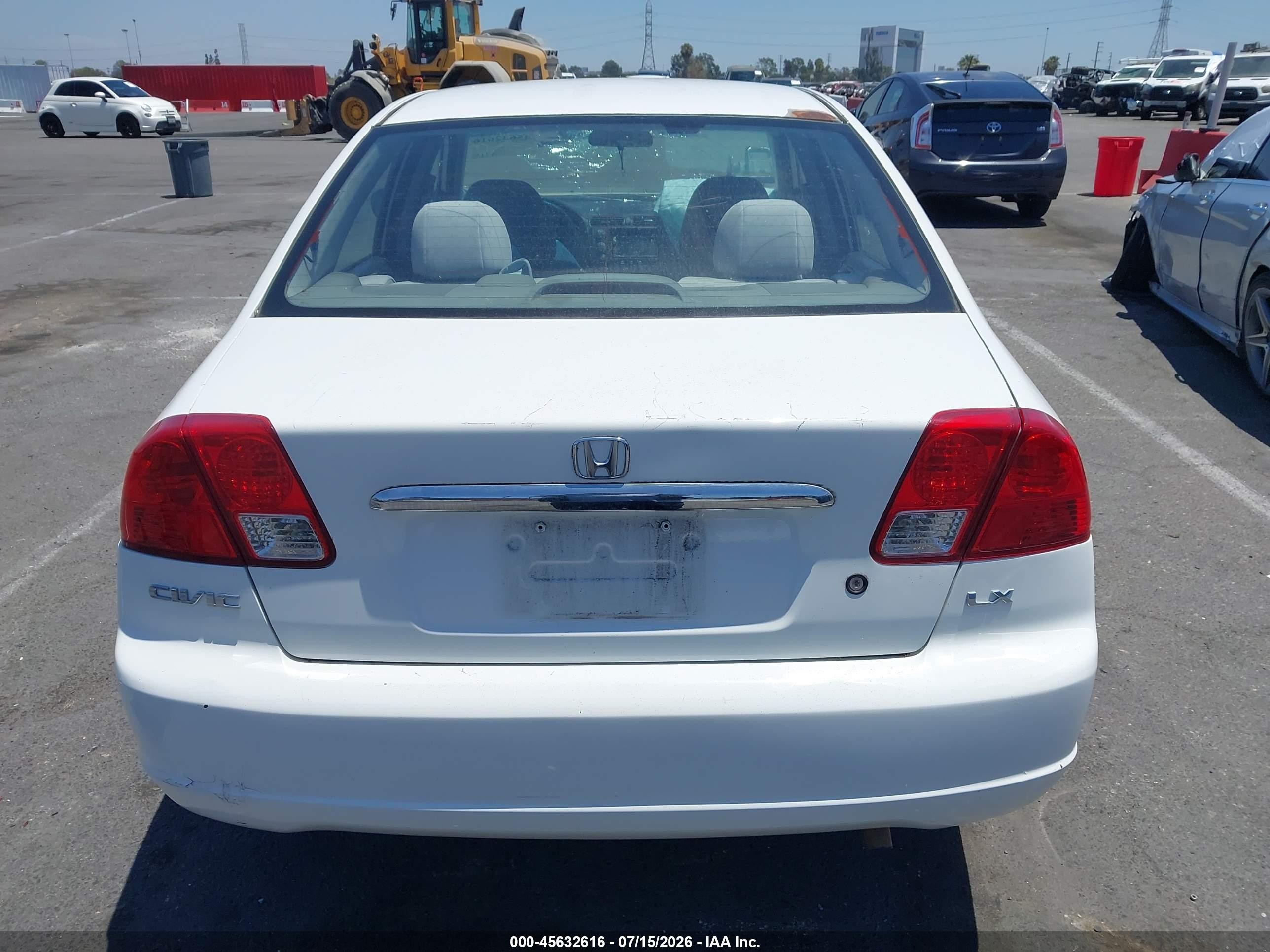 2003 Honda Civic Lx White vin: 1HGES16533L006176