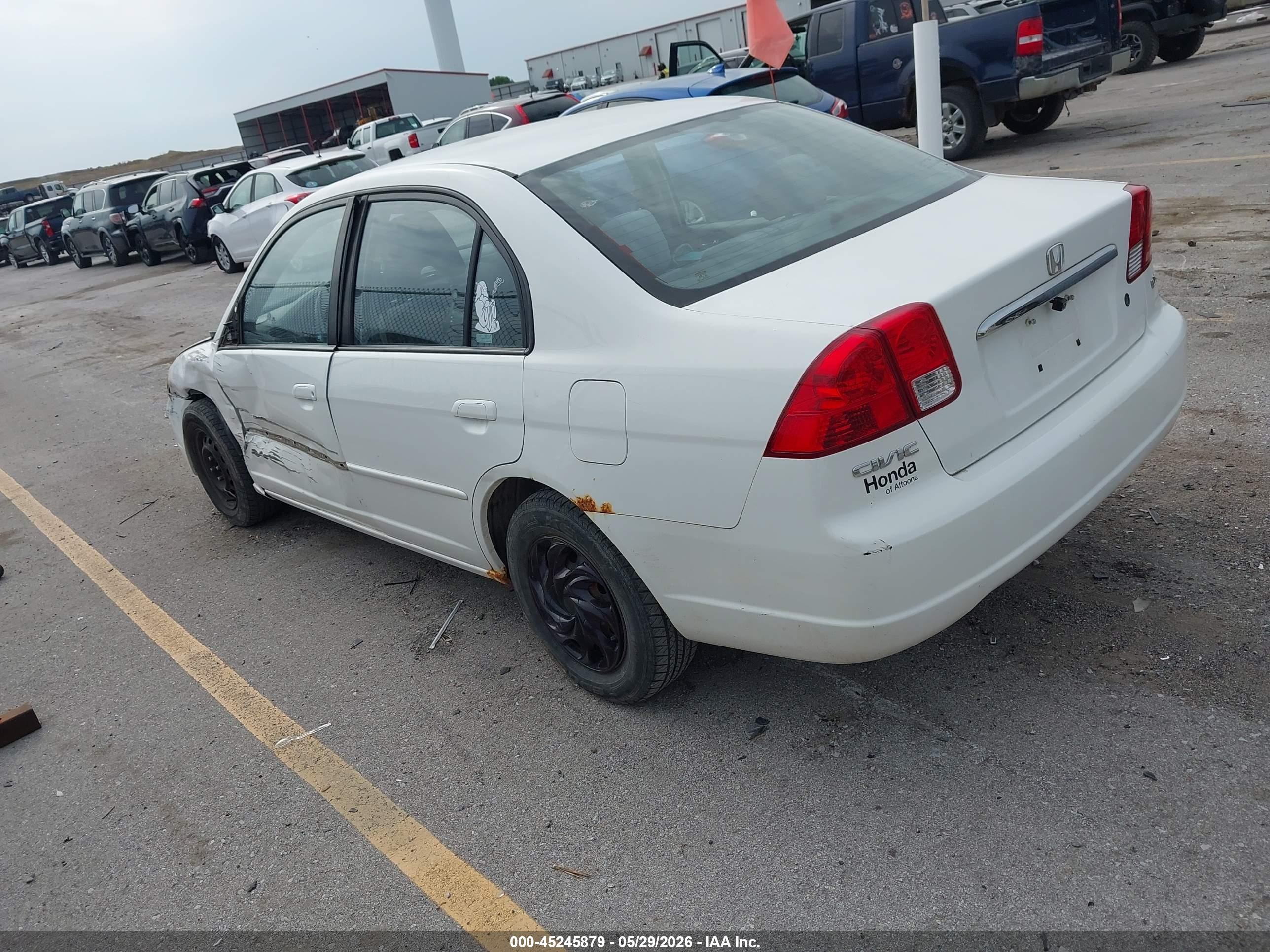 2003 Honda Civic Lx White vin: 1HGES16533L021552