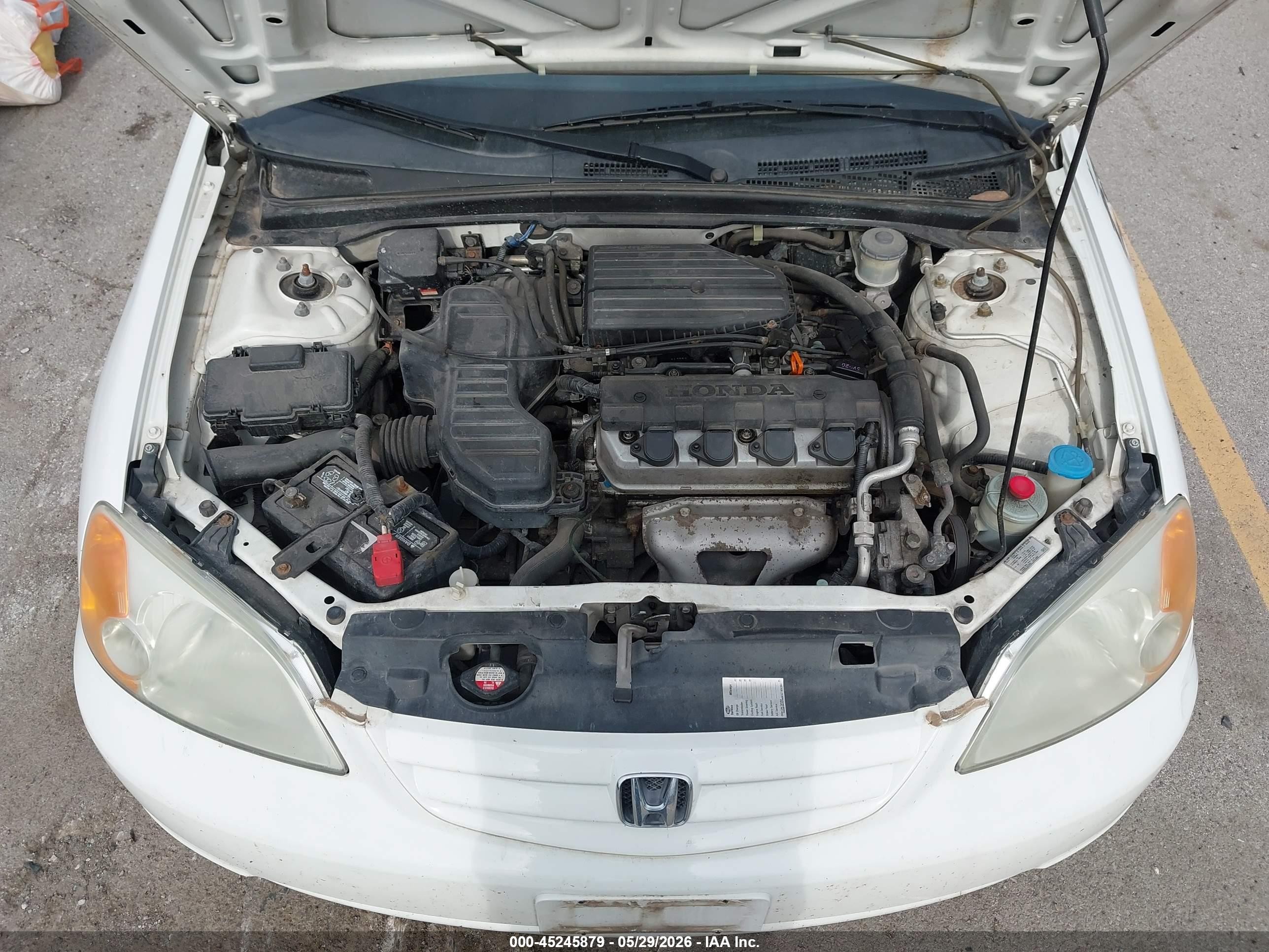 2003 Honda Civic Lx White vin: 1HGES16533L021552