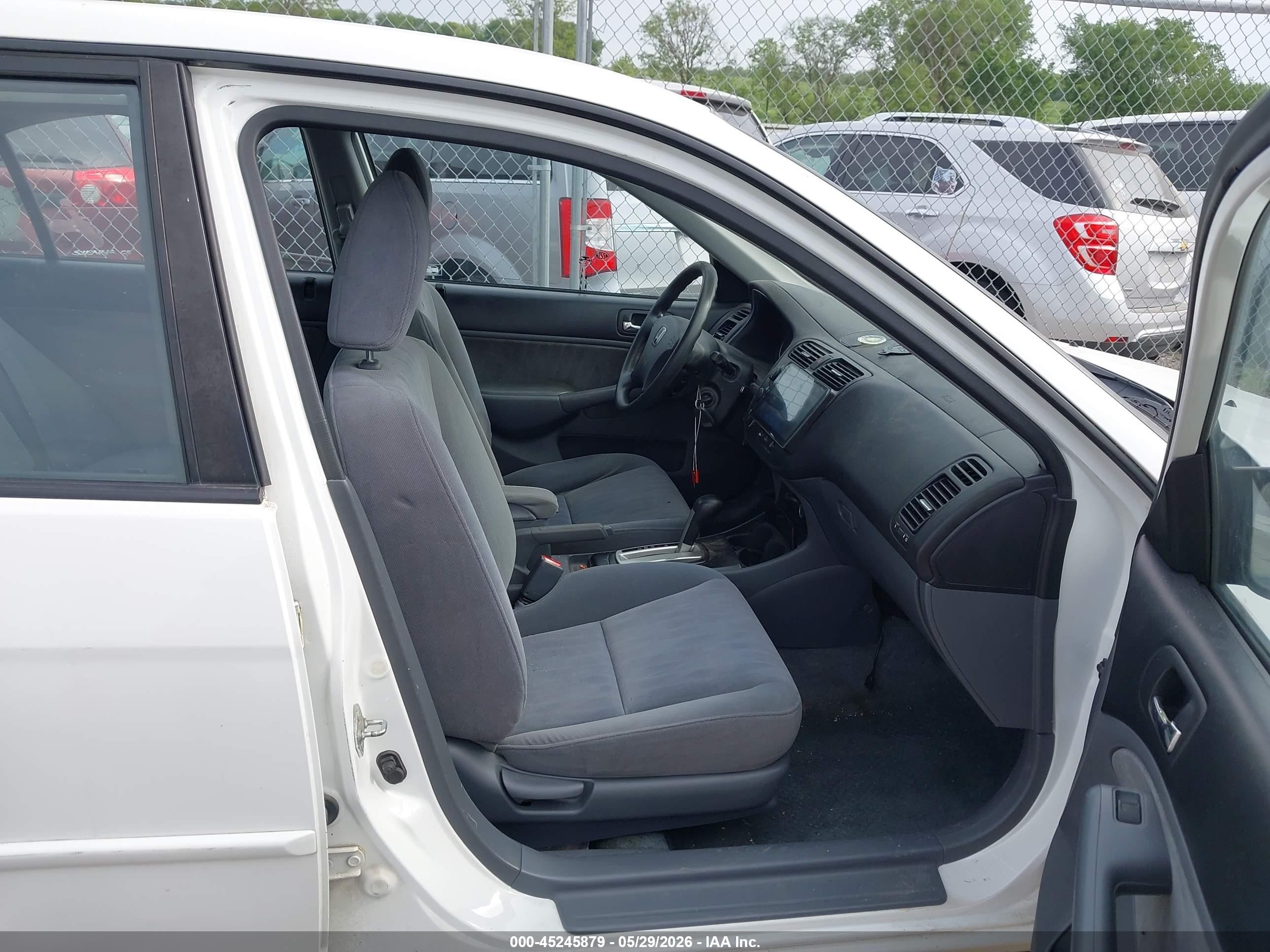 2003 Honda Civic Lx White vin: 1HGES16533L021552