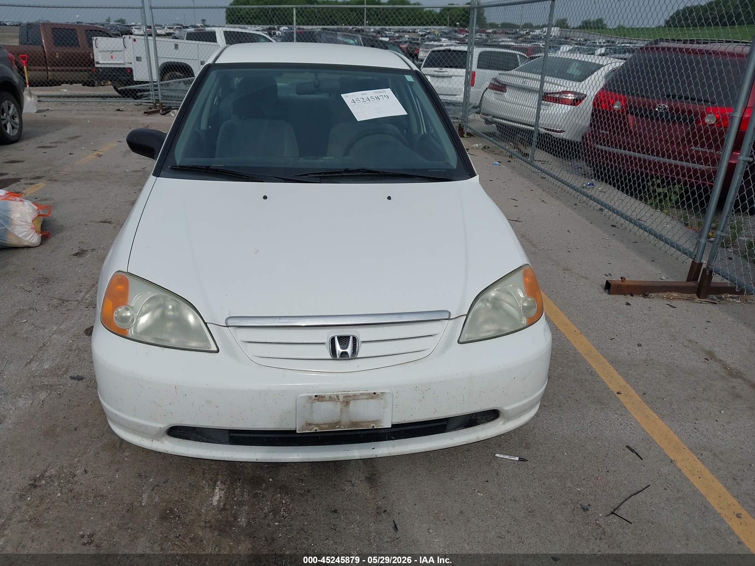 2003 Honda Civic Lx White vin: 1HGES16533L021552