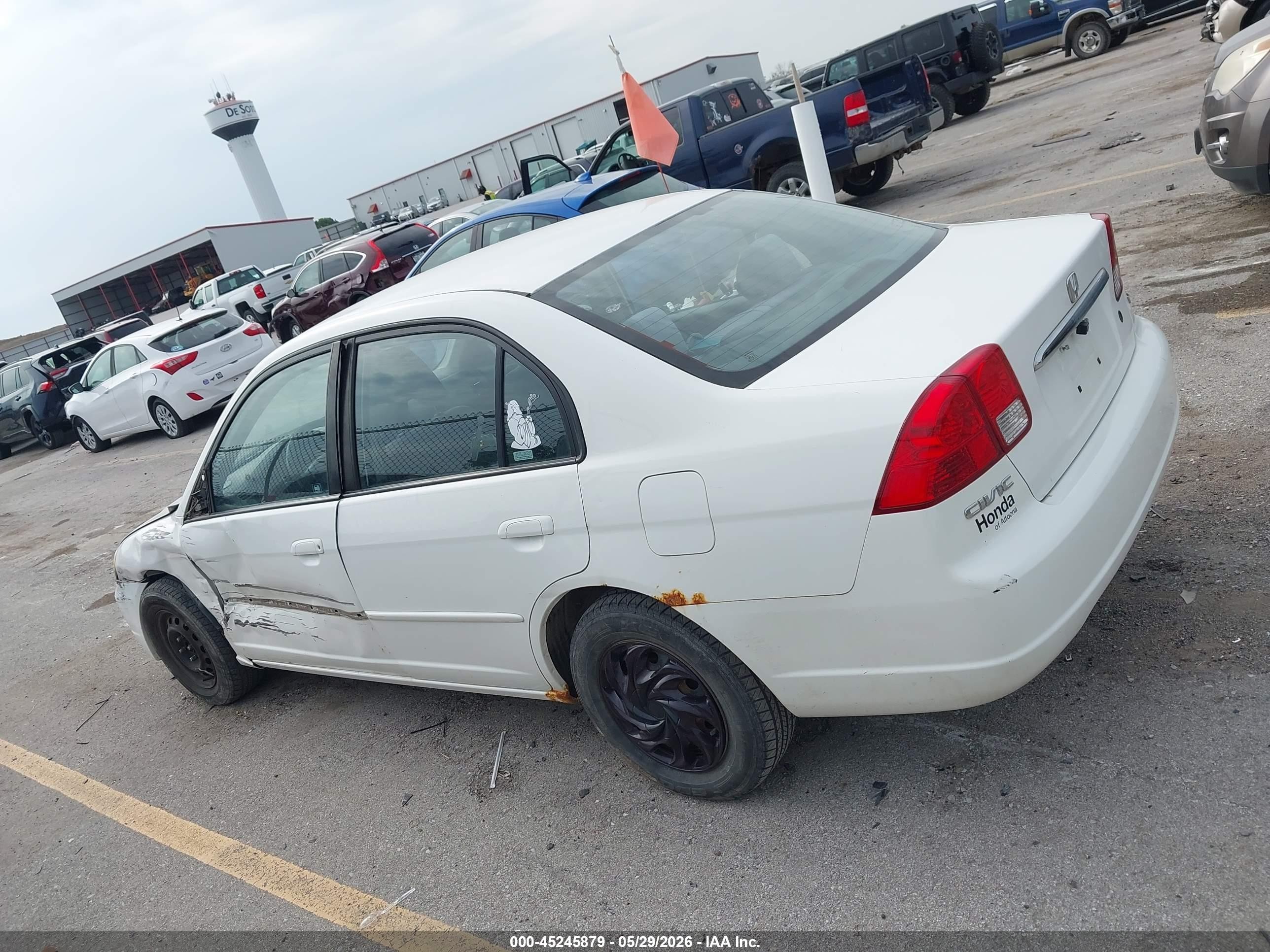 2003 Honda Civic Lx White vin: 1HGES16533L021552