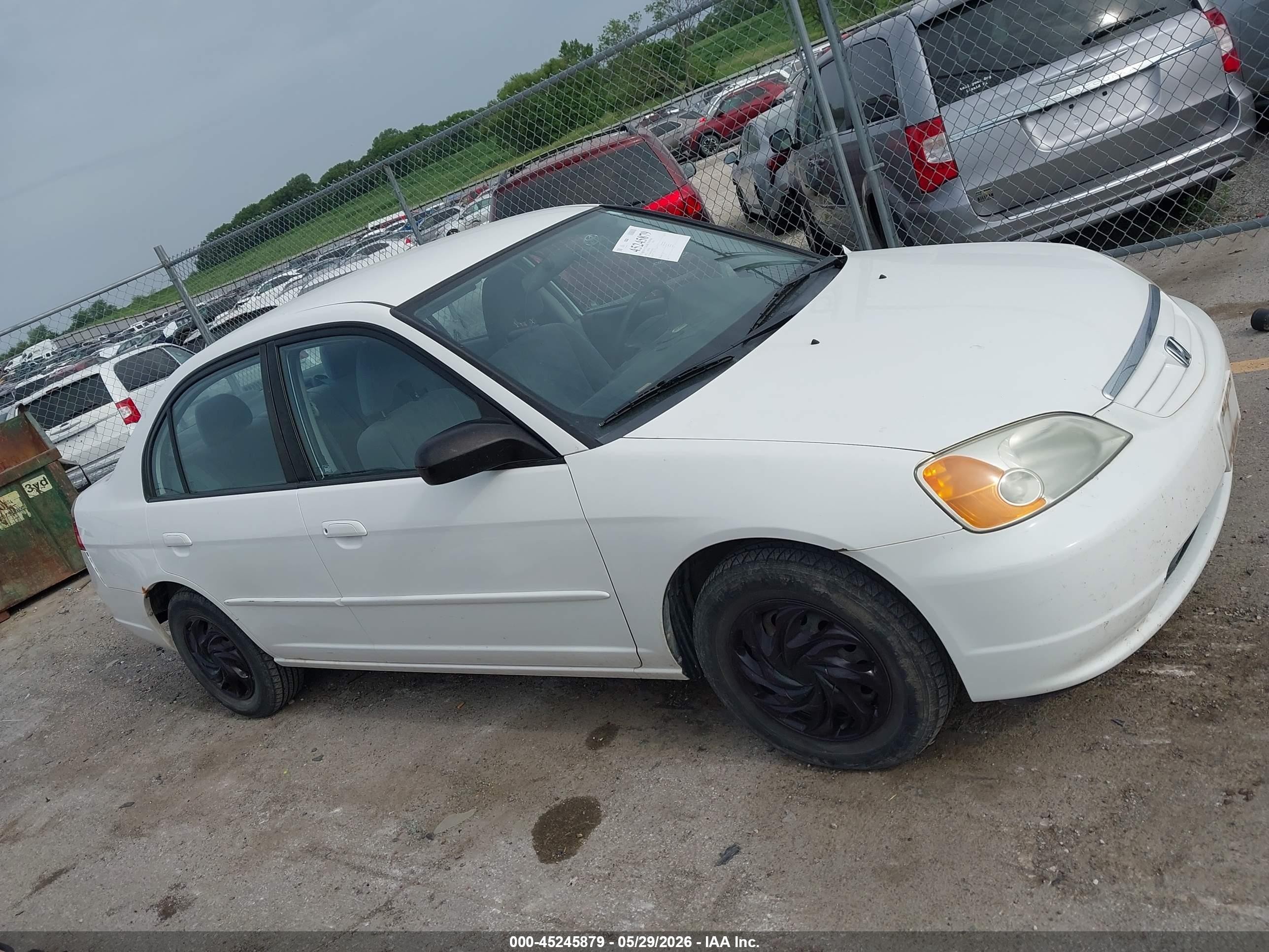 2003 Honda Civic Lx White vin: 1HGES16533L021552