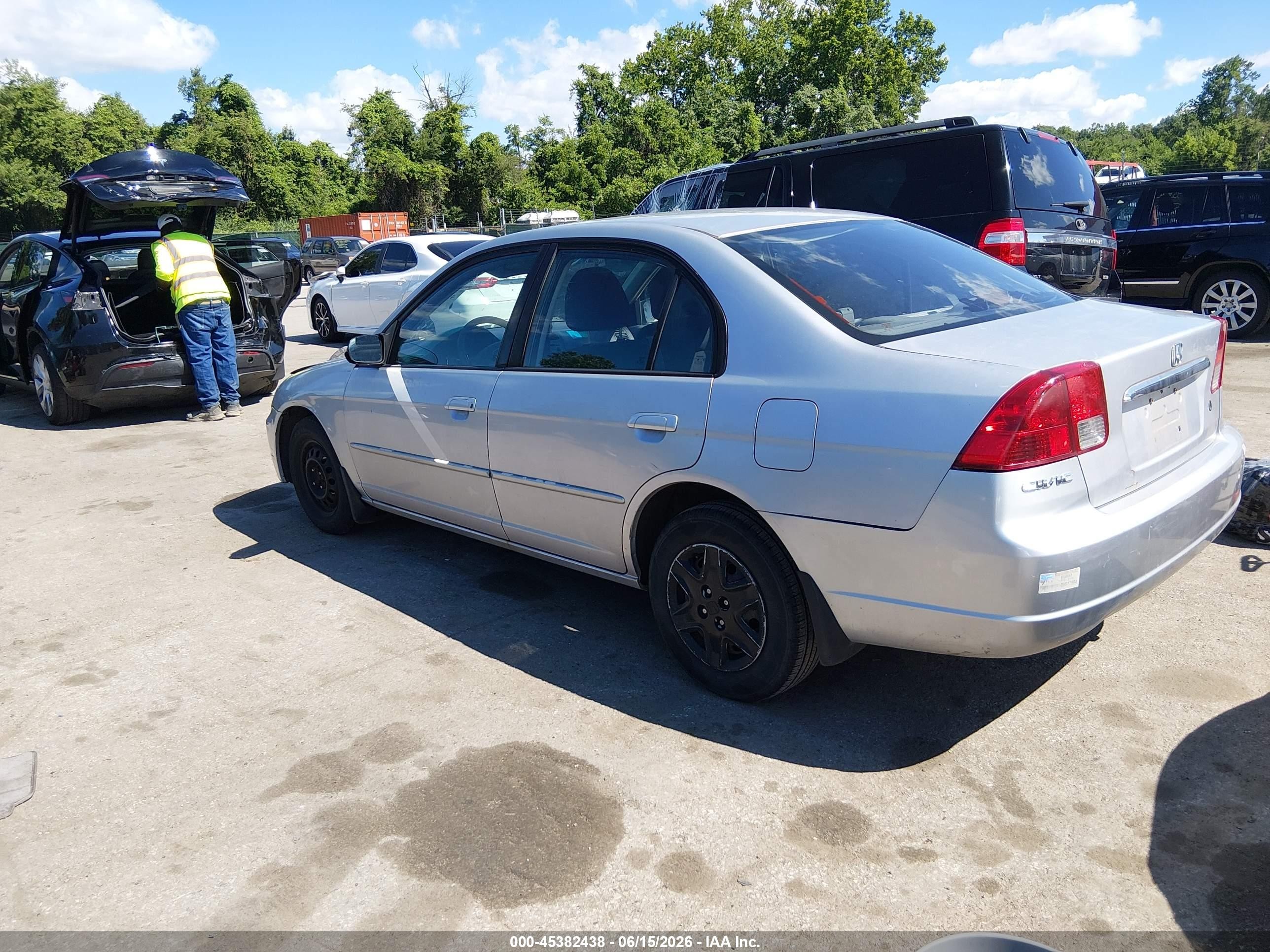 2003 Honda Civic Lx Silver vin: 1HGES16533L024533