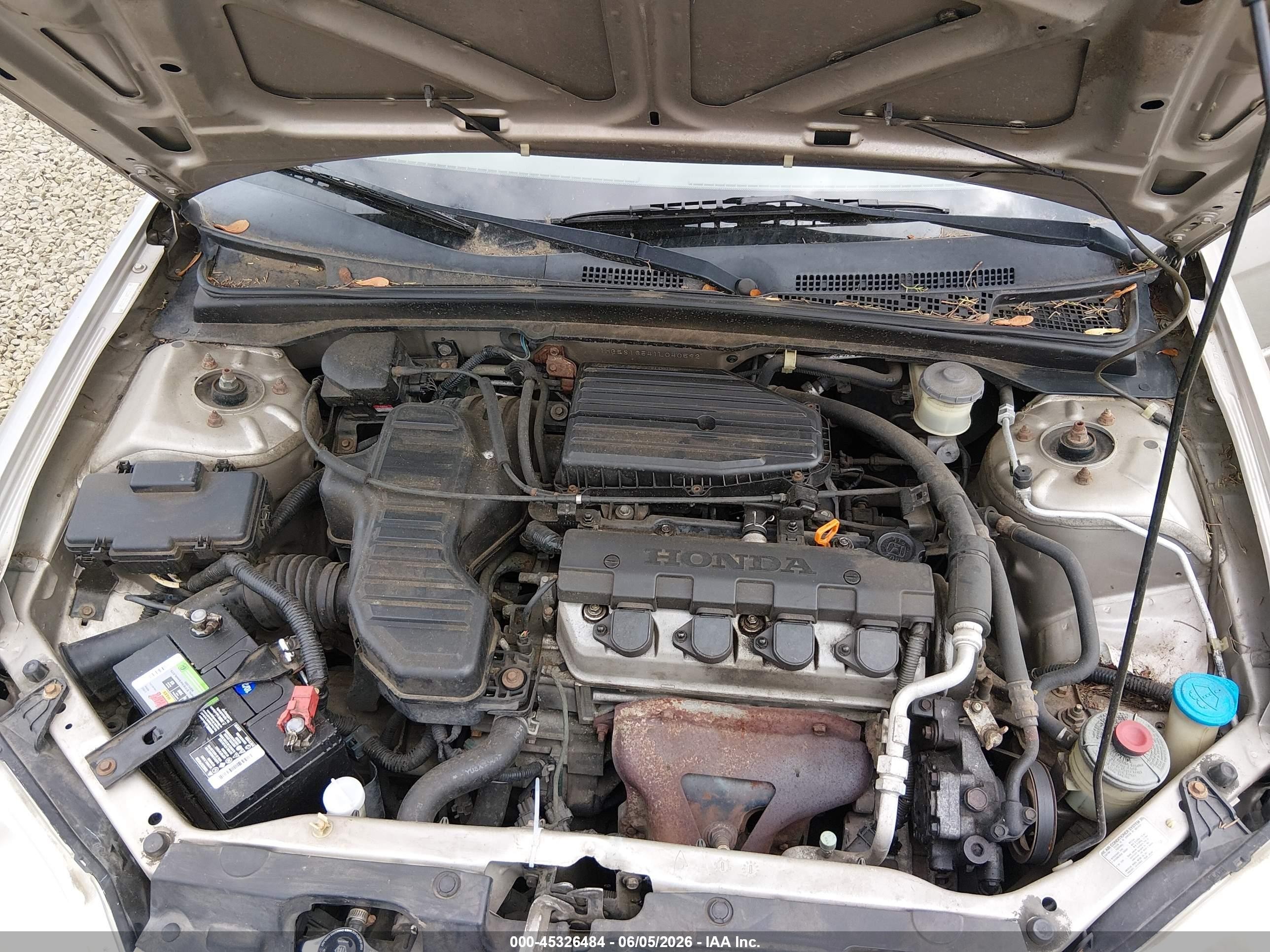 2001 Honda Civic Lx Серый vin: 1HGES16541L040592