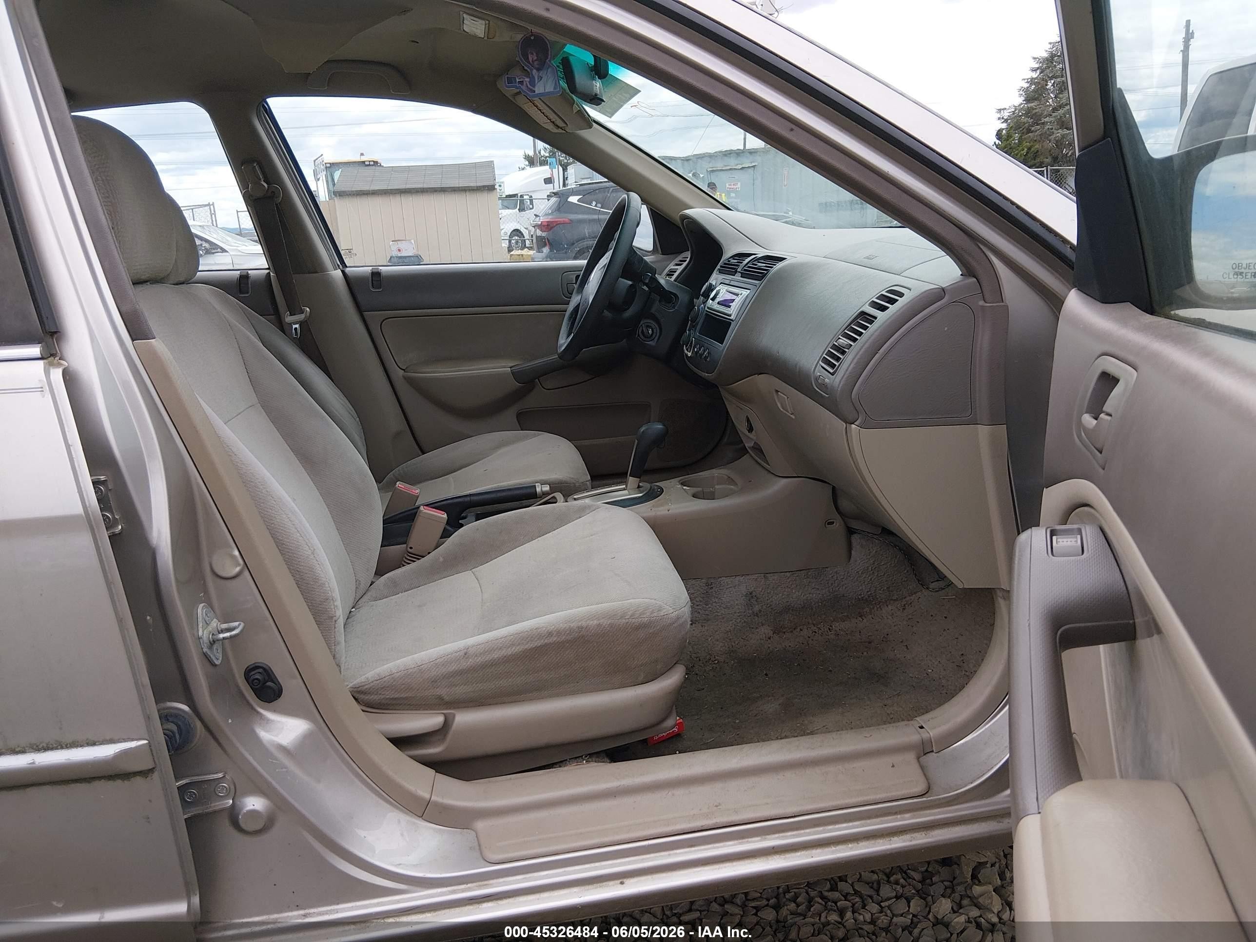 2001 Honda Civic Lx Серый vin: 1HGES16541L040592