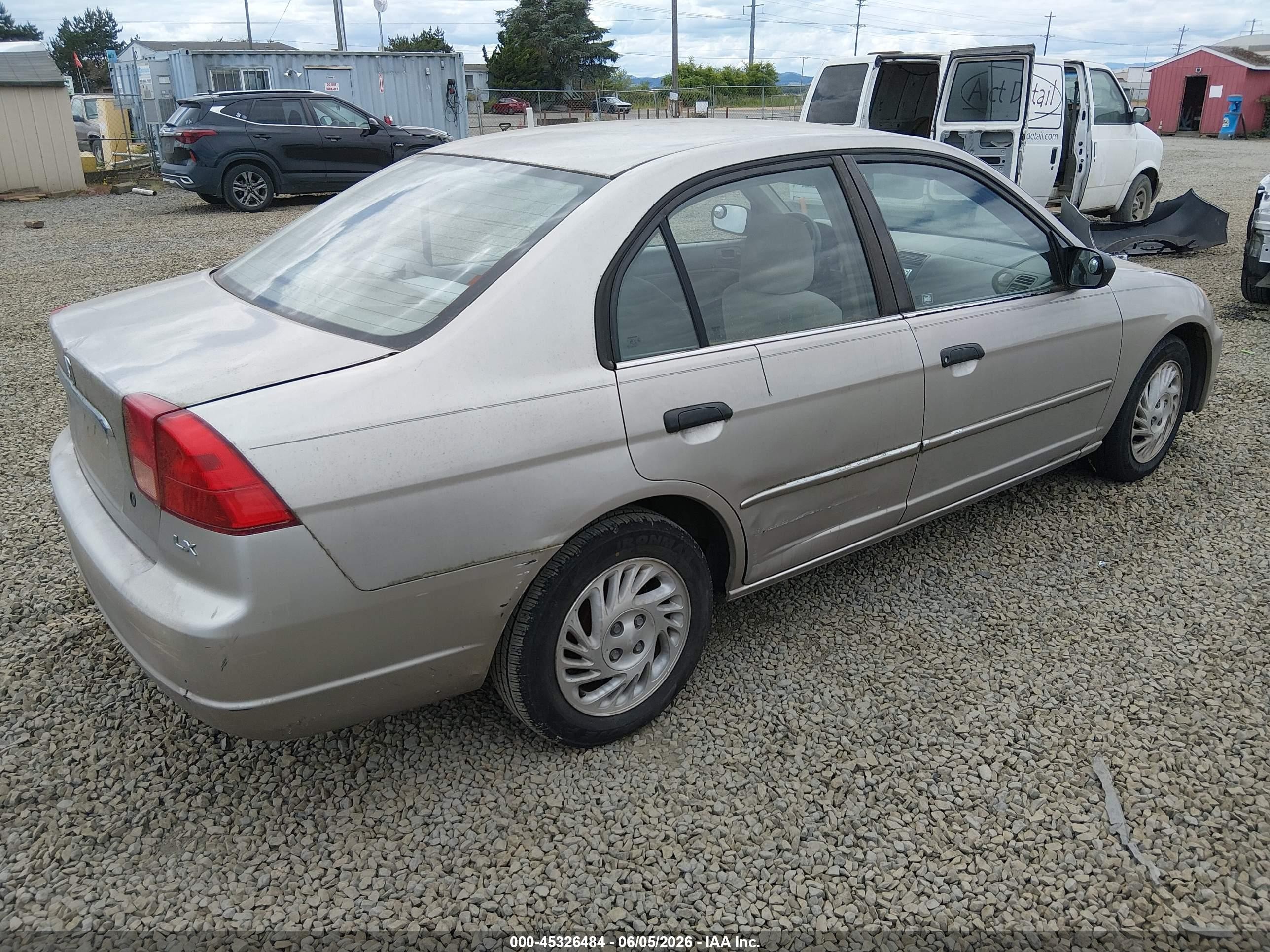 2001 Honda Civic Lx Серый vin: 1HGES16541L040592