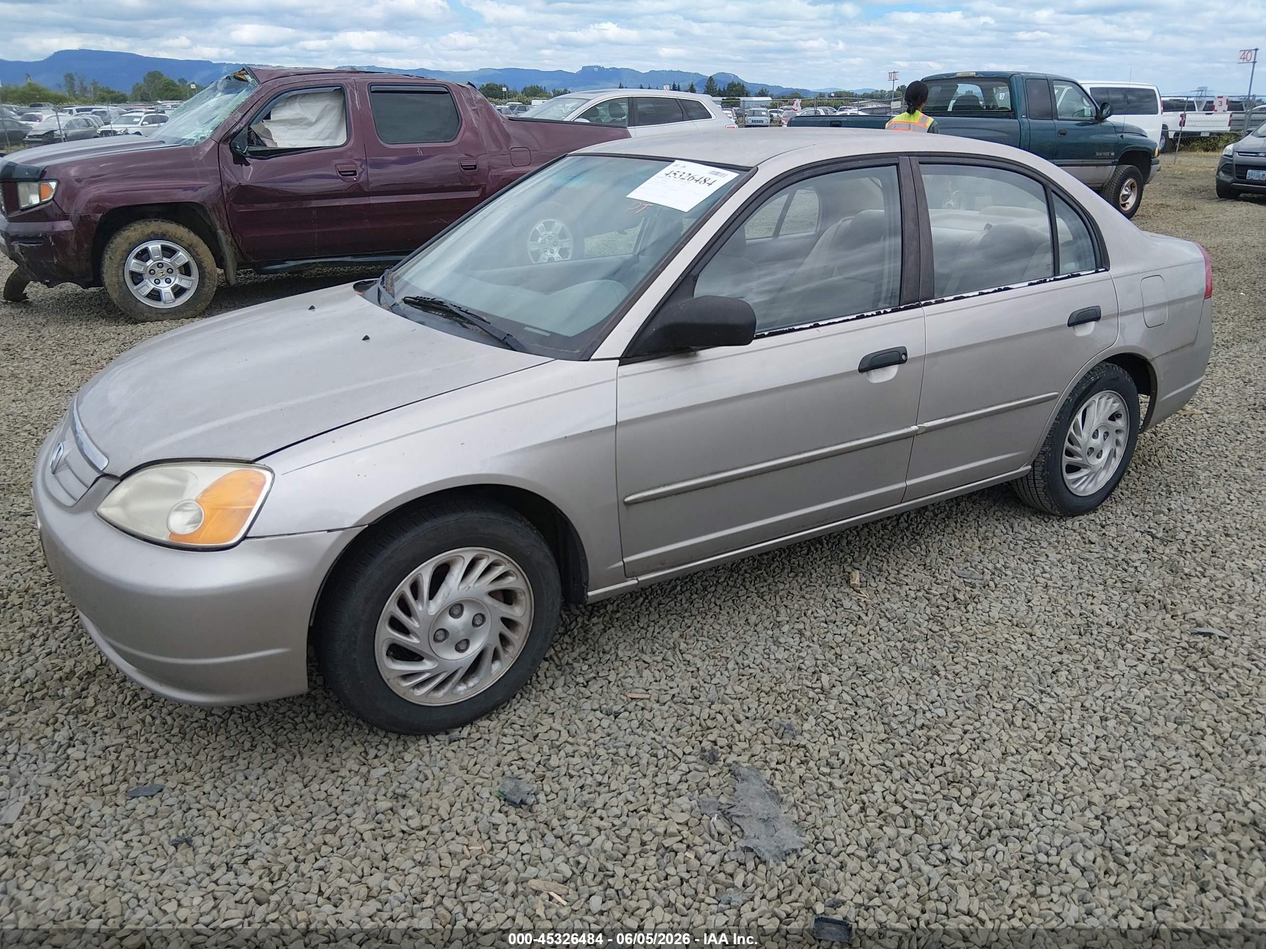 2001 Honda Civic Lx Серый vin: 1HGES16541L040592