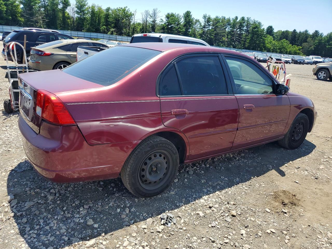 2003 Honda Civic Lx Maroon vin: 1HGES16543L010608