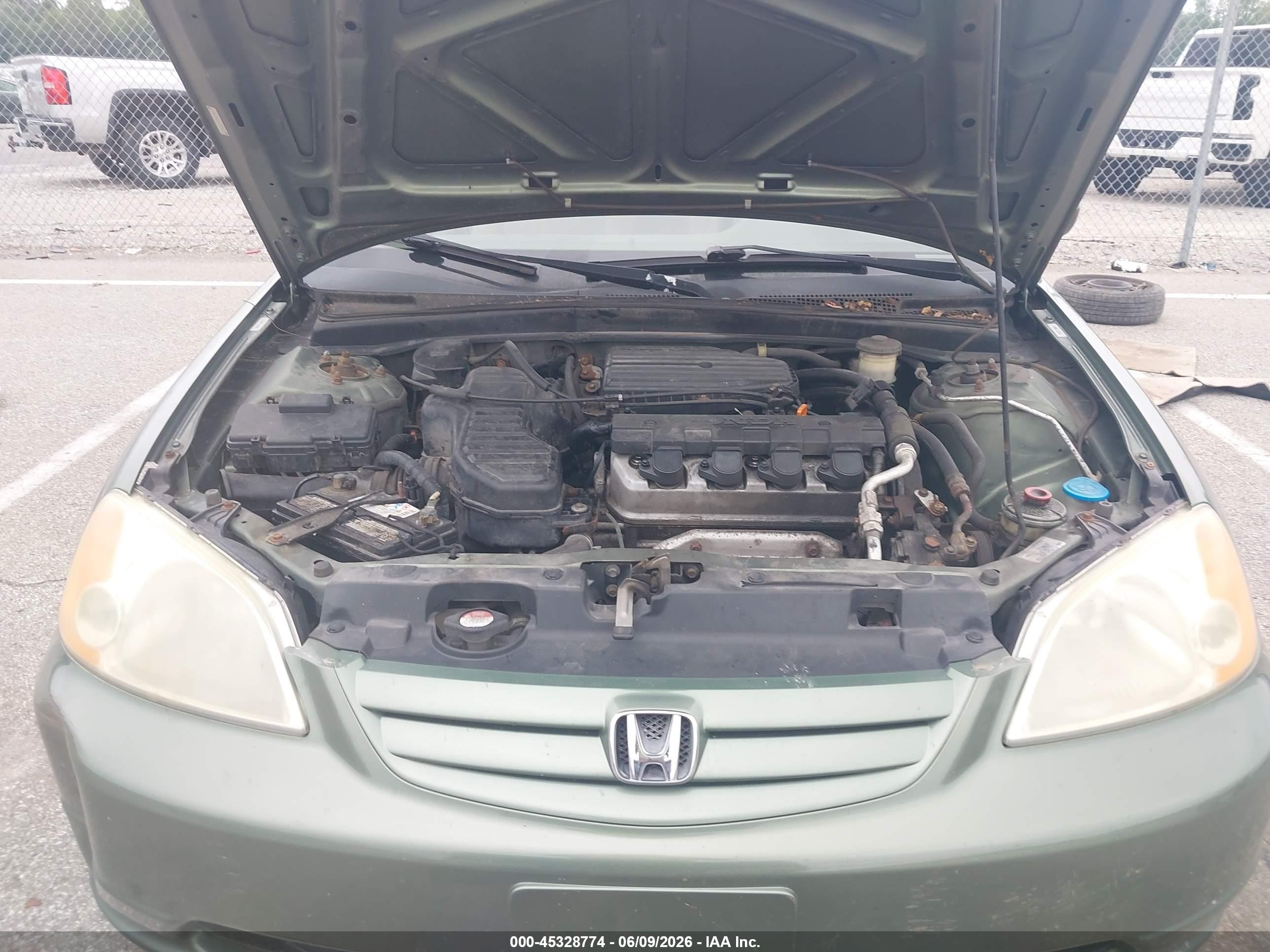2003 Honda Civic Lx Green vin: 1HGES16543L035489