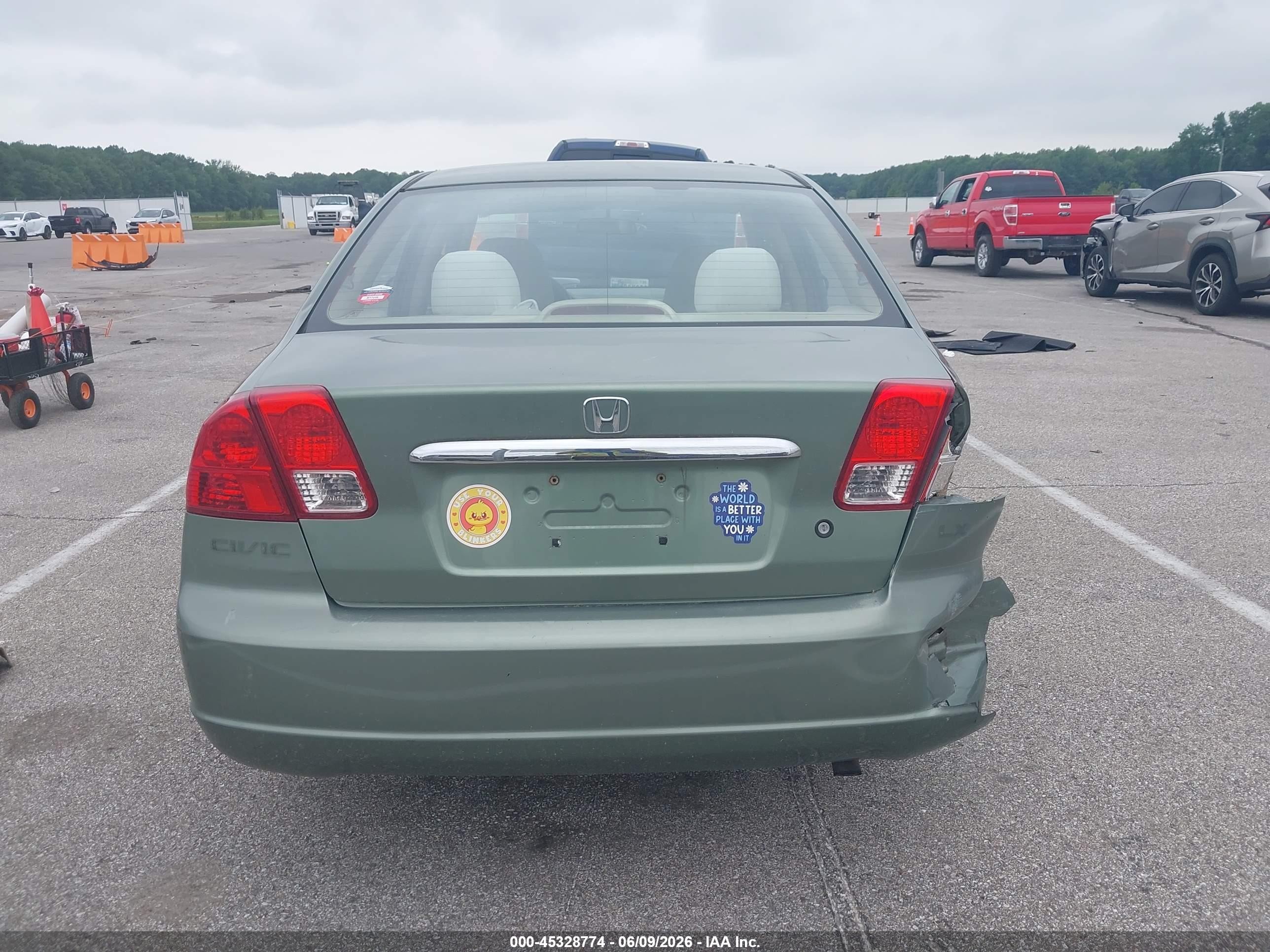 2003 Honda Civic Lx Green vin: 1HGES16543L035489
