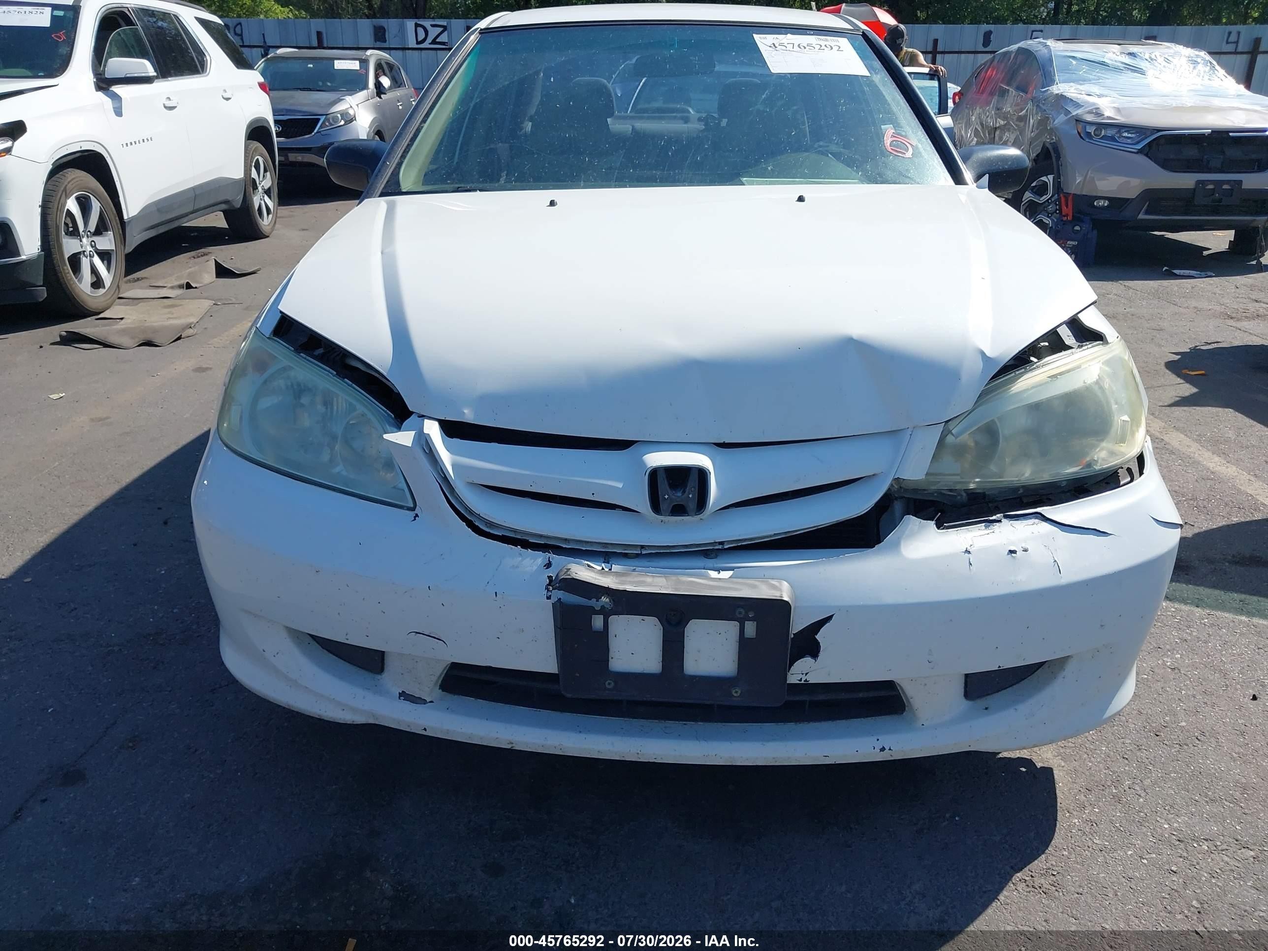 2004 Honda Civic Lx Белый vin: 1HGES16544L011226