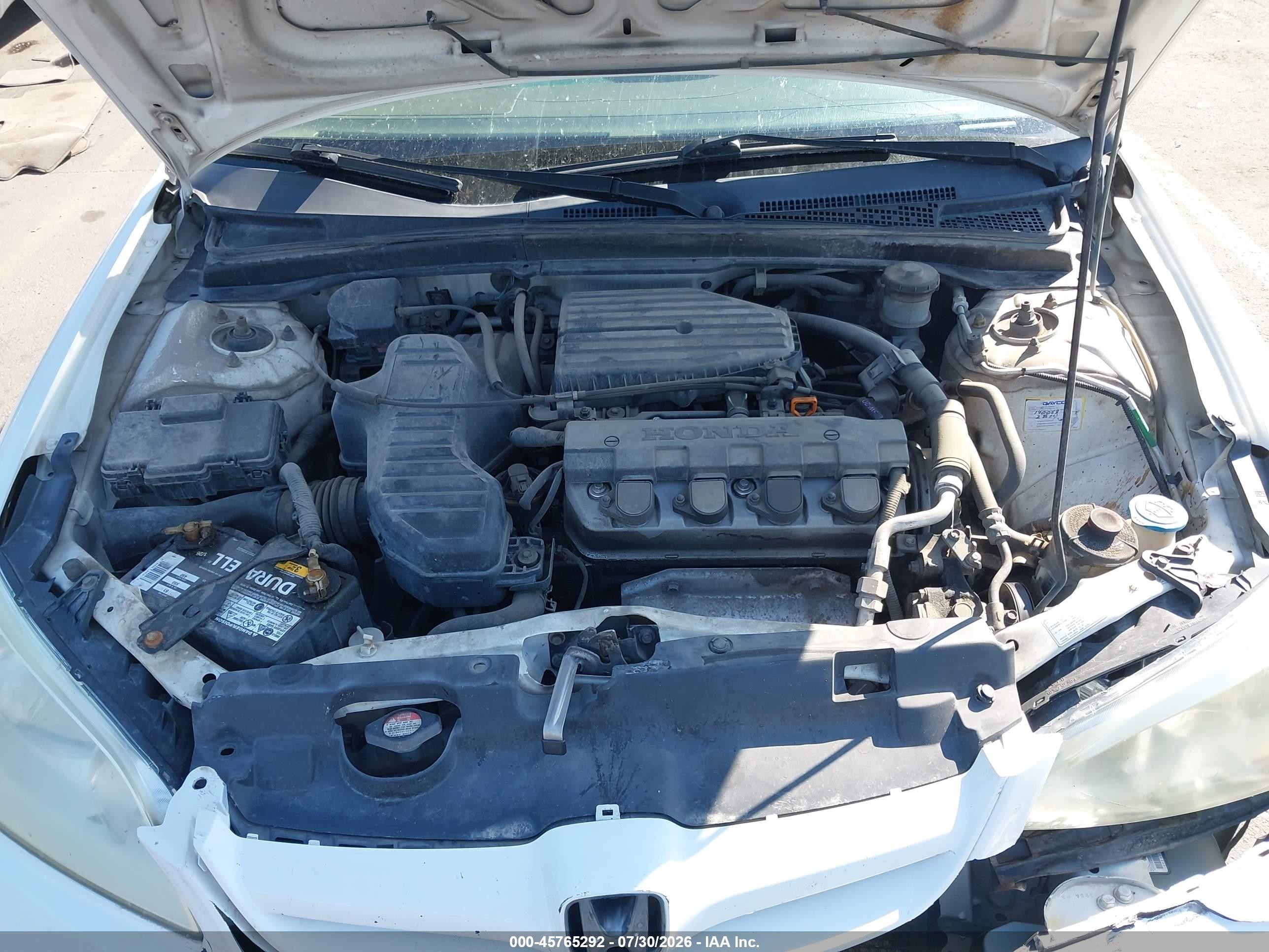 2004 Honda Civic Lx Белый vin: 1HGES16544L011226