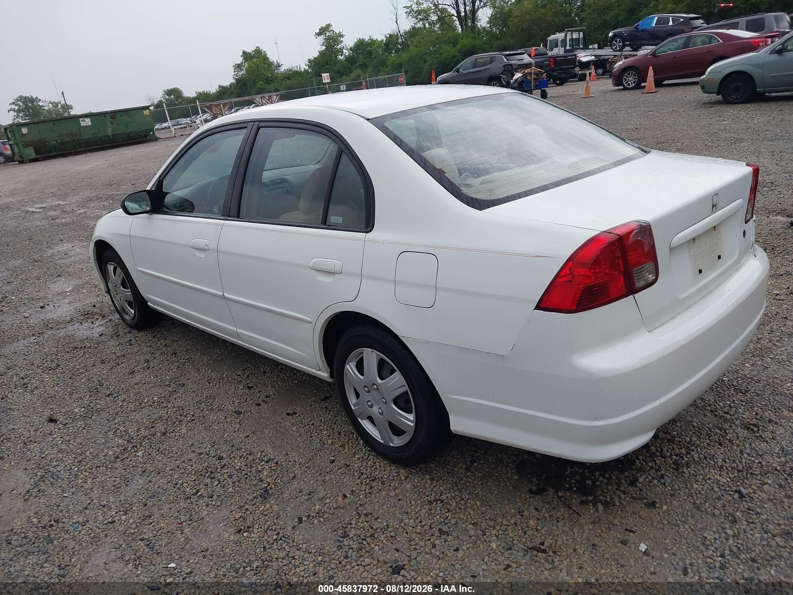 2005 Honda Civic Lx White vin: 1HGES16545L021403