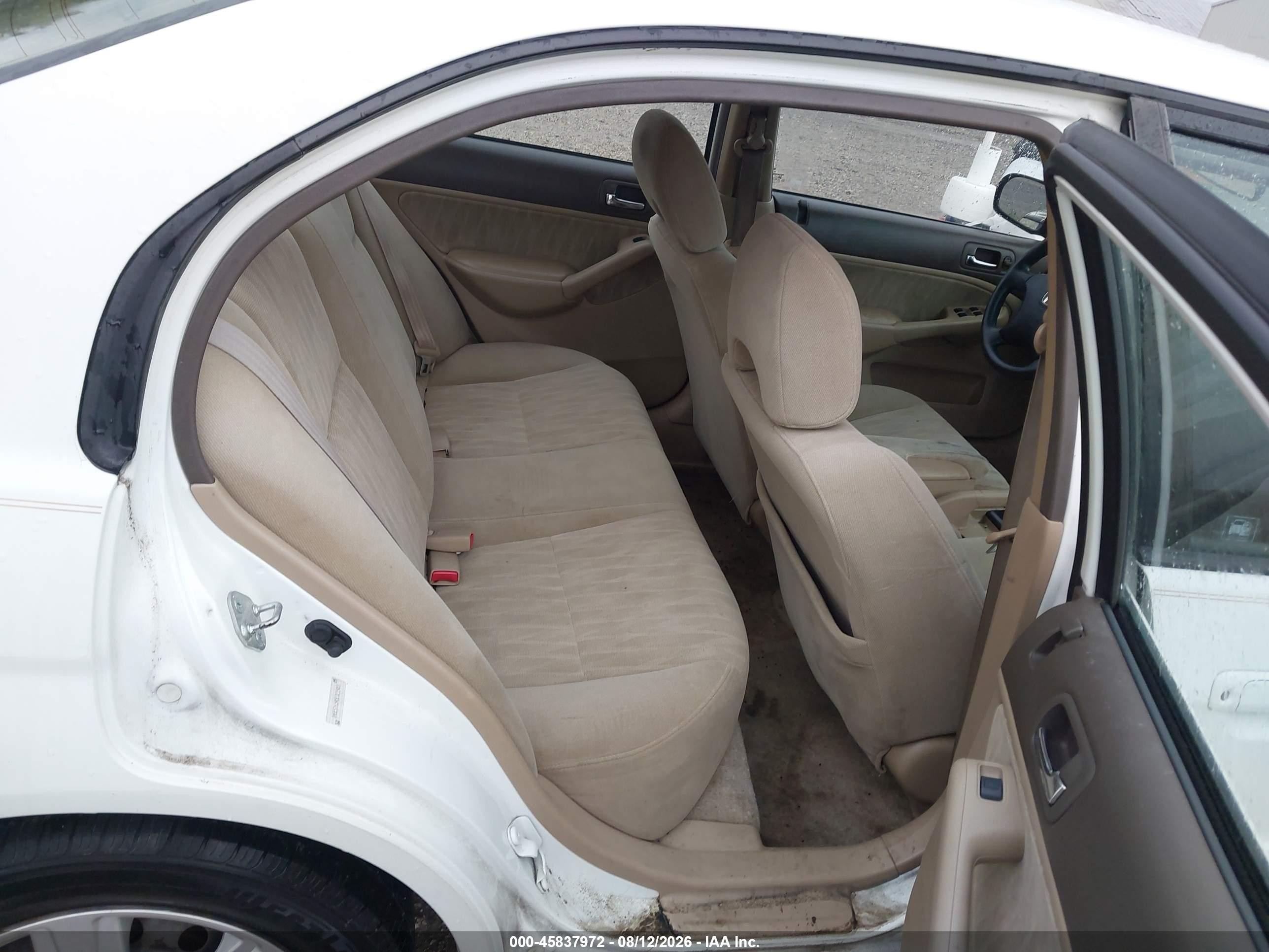 2005 Honda Civic Lx White vin: 1HGES16545L021403