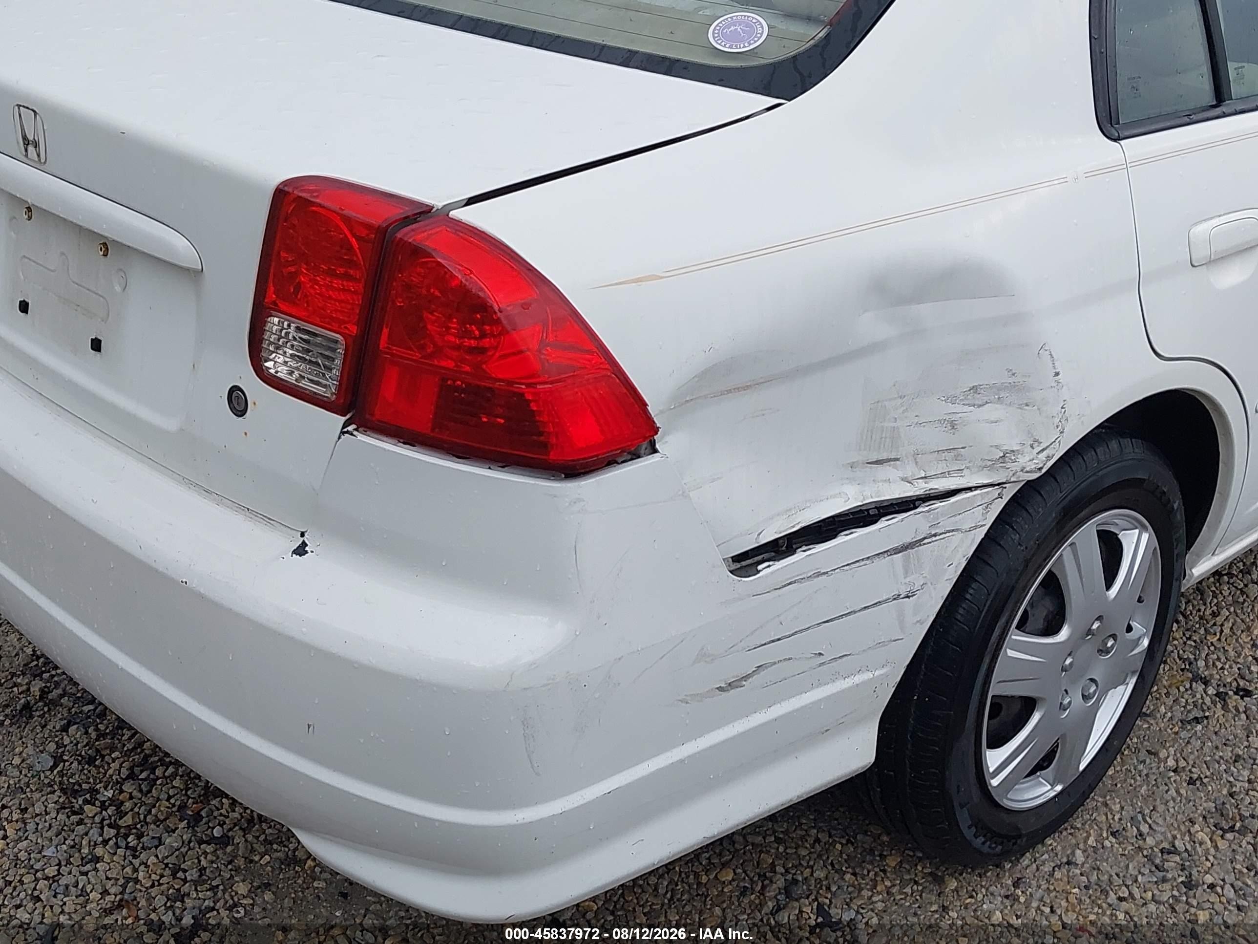 2005 Honda Civic Lx White vin: 1HGES16545L021403