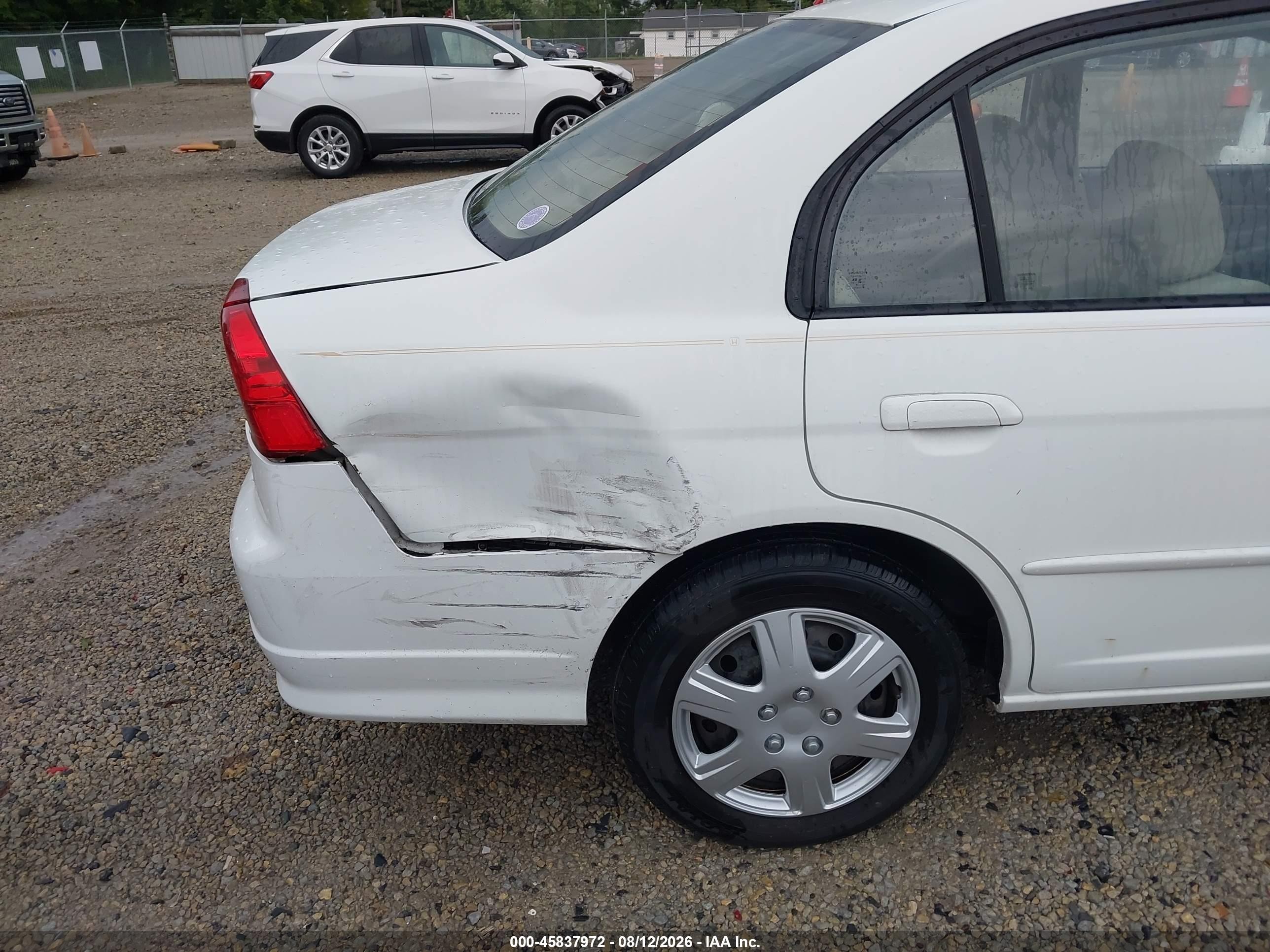2005 Honda Civic Lx White vin: 1HGES16545L021403