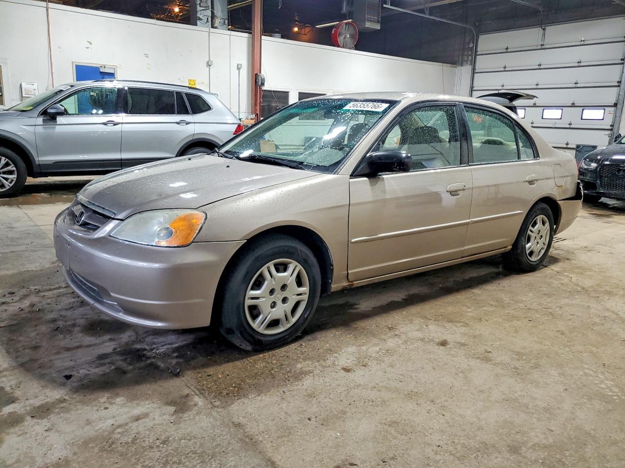 2002 Honda Civic Lx Tan vin: 1HGES16552L033748