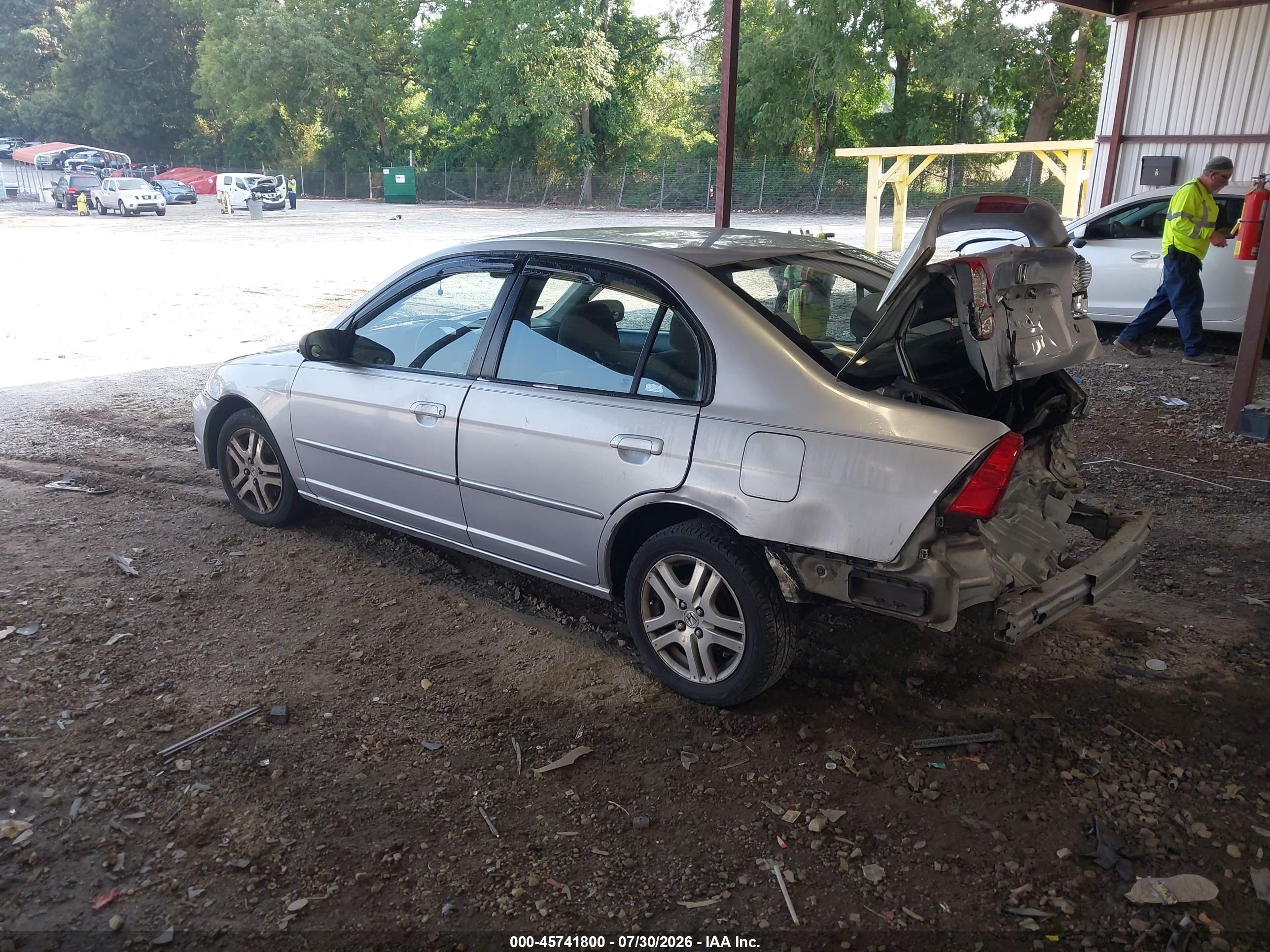 2003 Honda Civic Lx Gray vin: 1HGES16563L009346