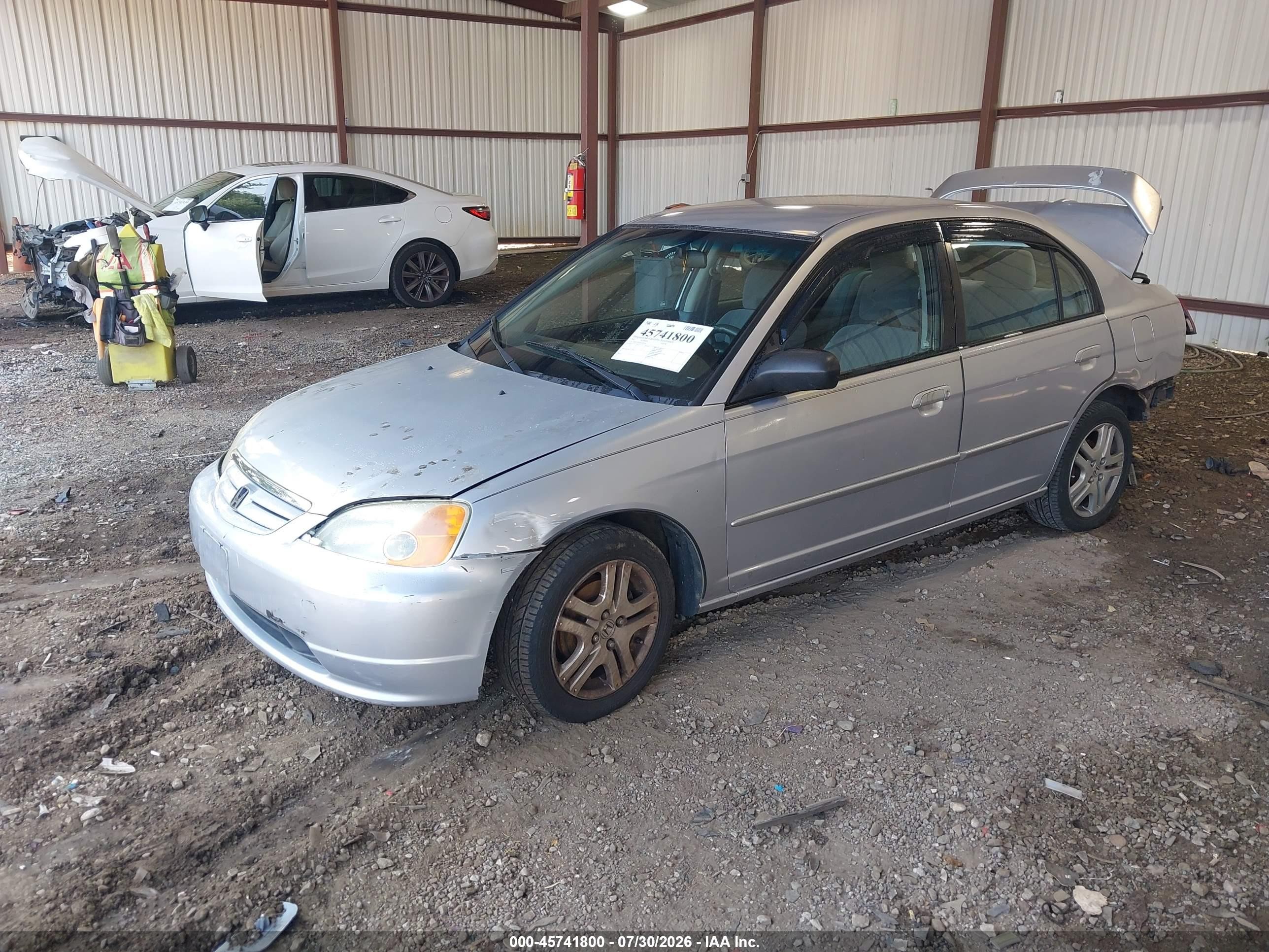2003 Honda Civic Lx Gray vin: 1HGES16563L009346