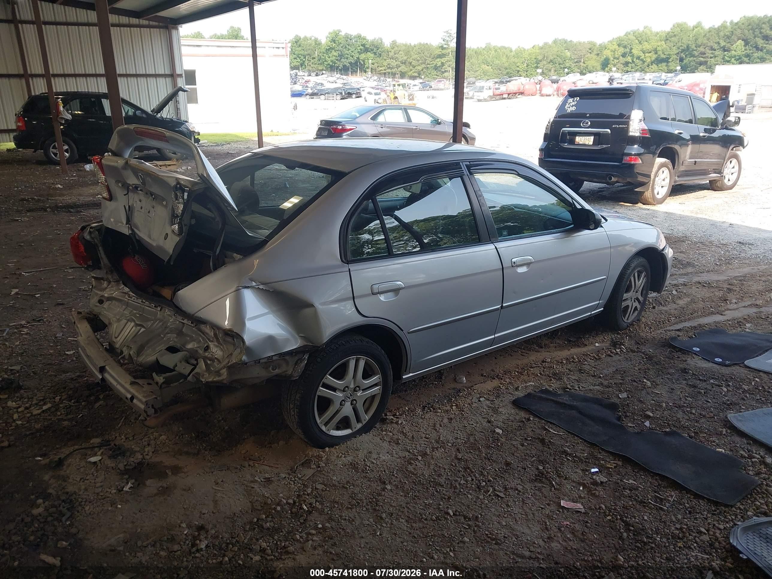 2003 Honda Civic Lx Gray vin: 1HGES16563L009346