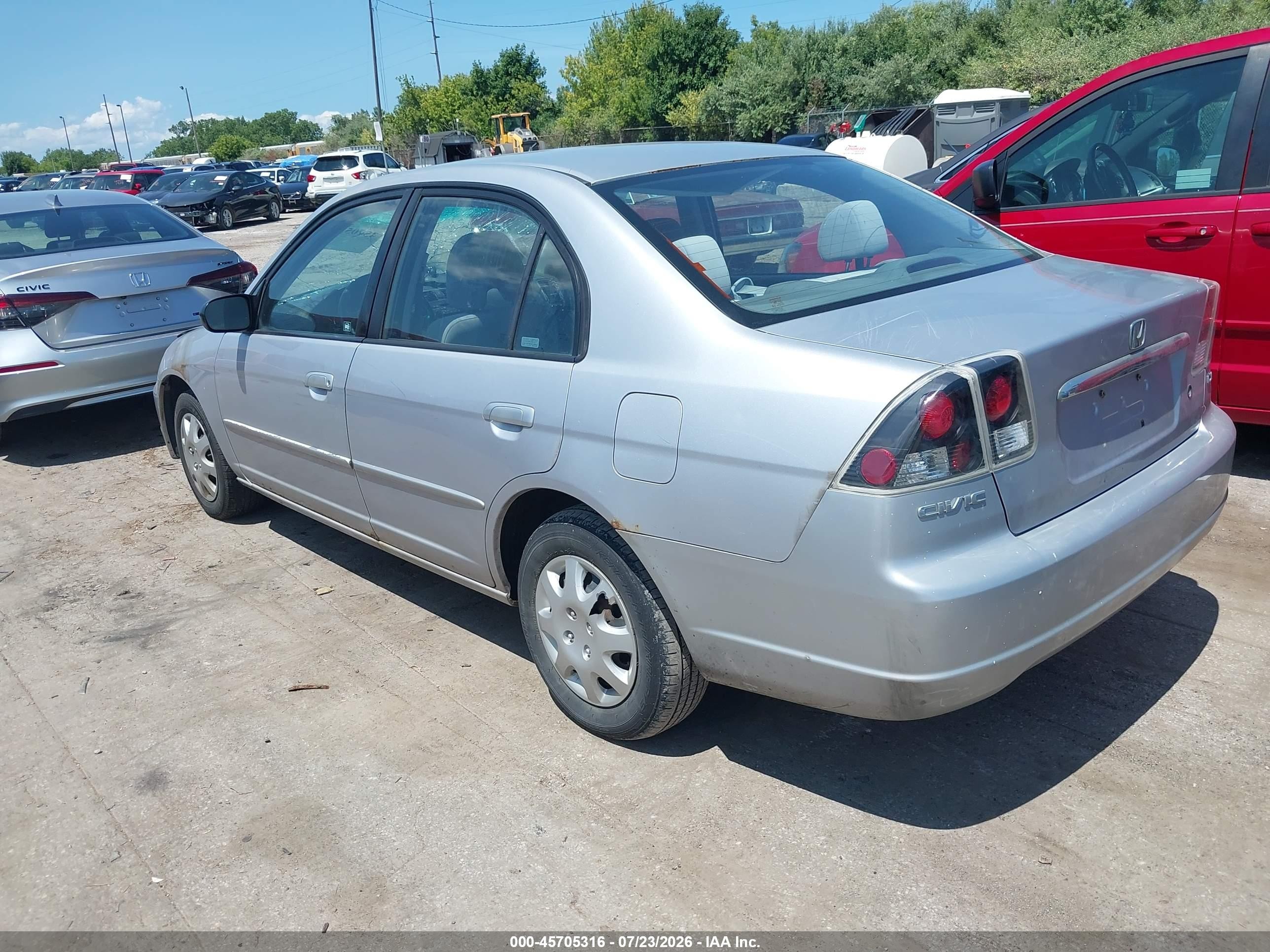 2003 Honda Civic Lx Silver vin: 1HGES16563L022467