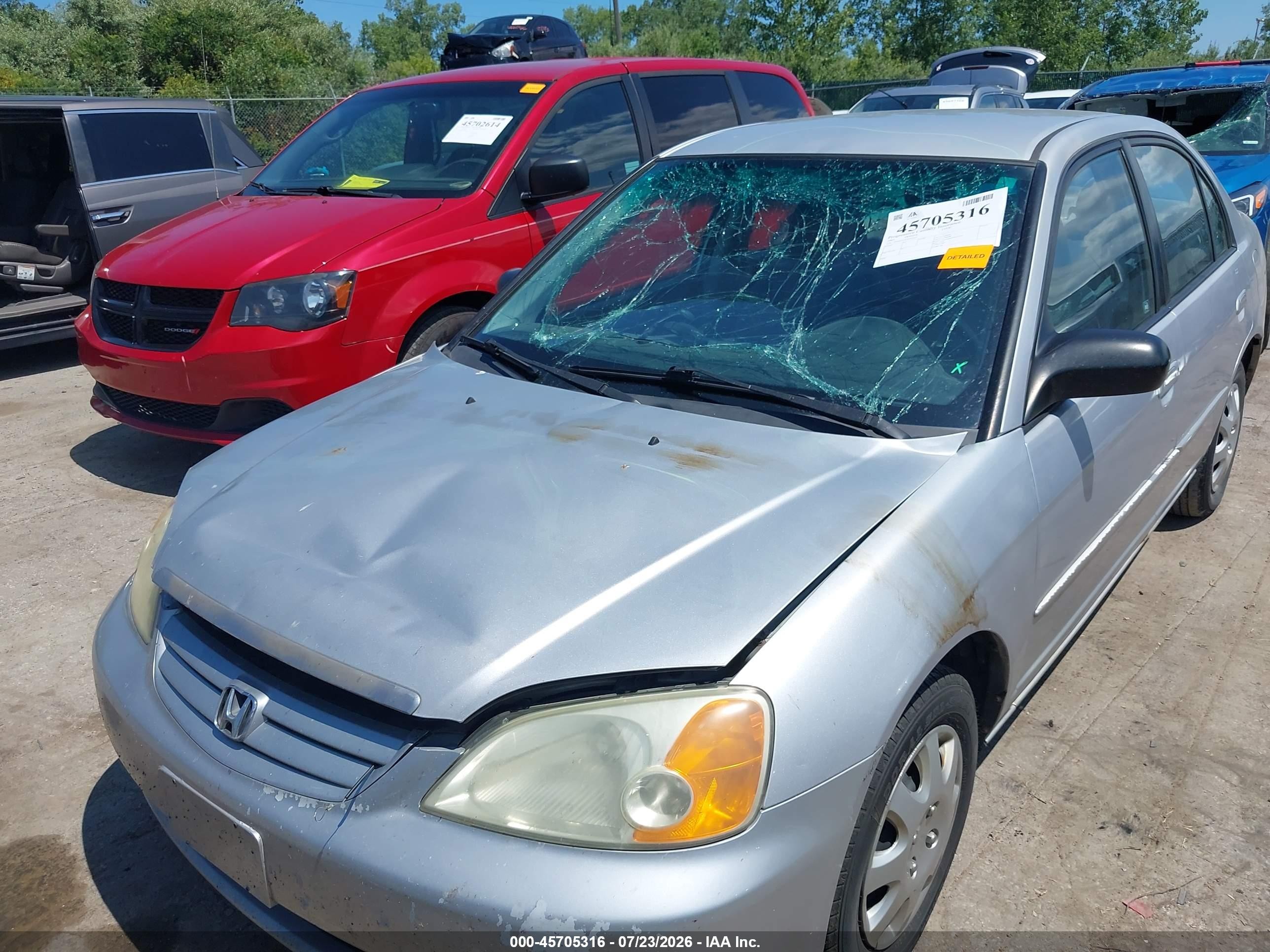 2003 Honda Civic Lx Silver vin: 1HGES16563L022467