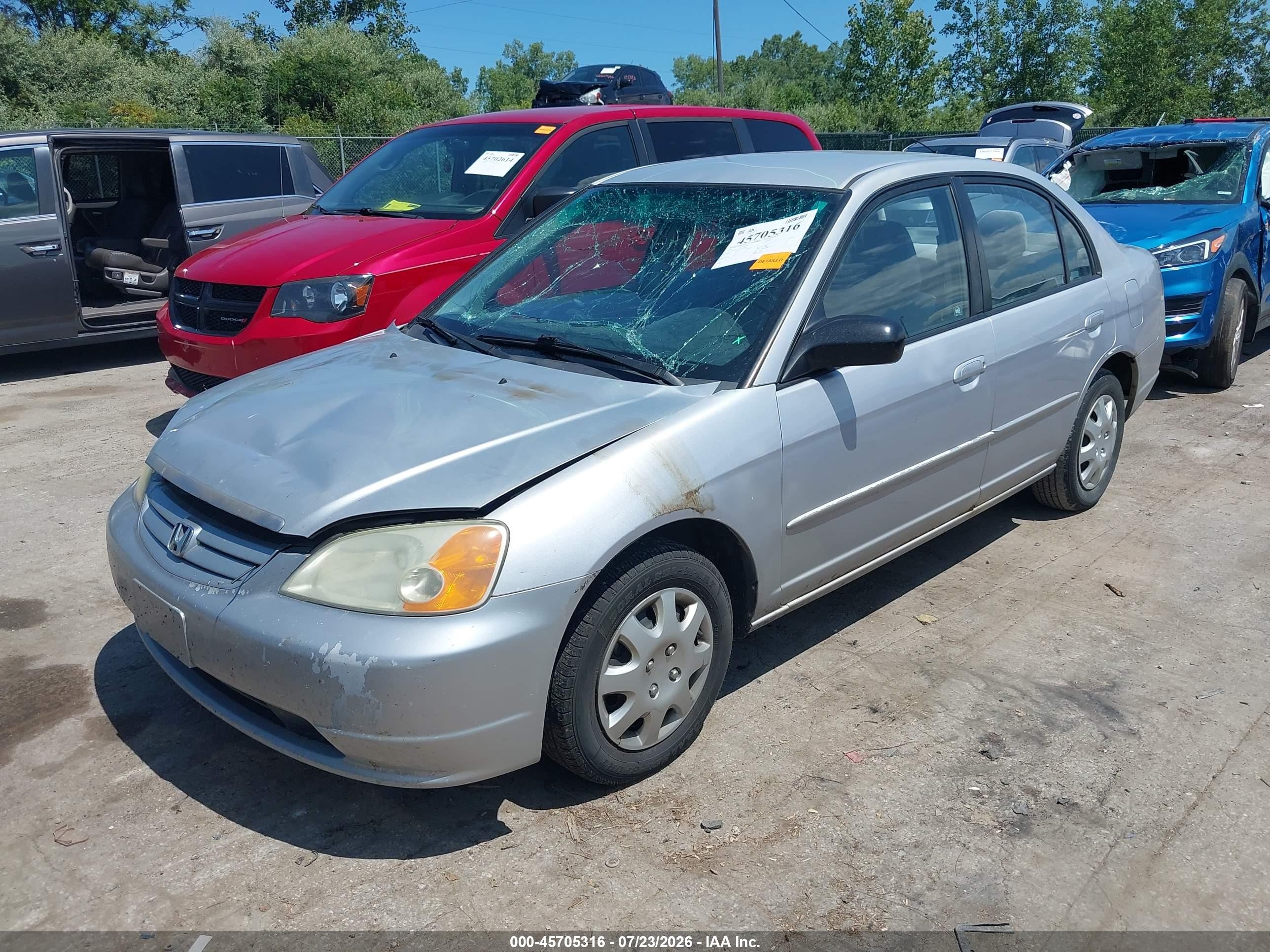 2003 Honda Civic Lx Silver vin: 1HGES16563L022467
