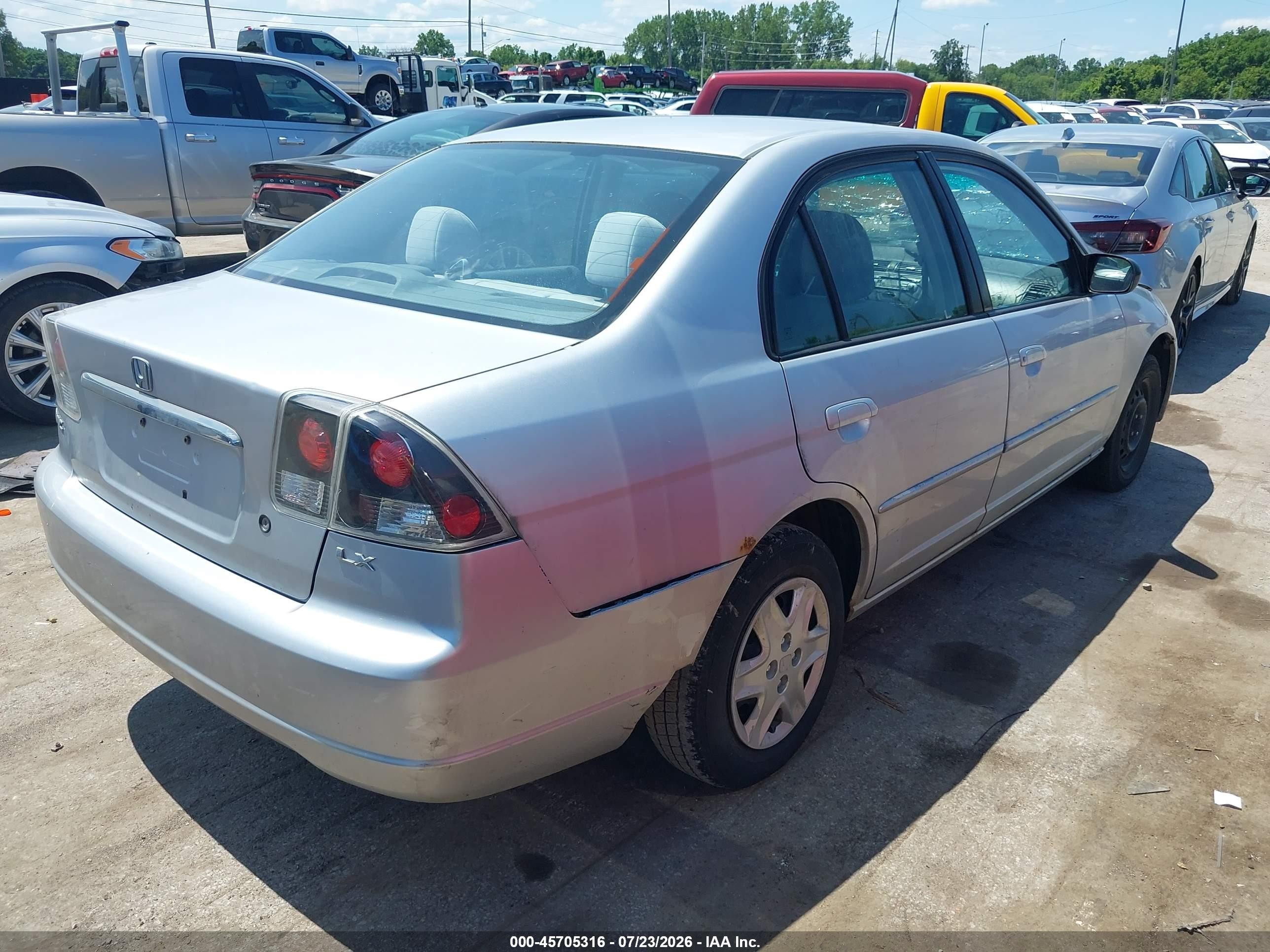 2003 Honda Civic Lx Silver vin: 1HGES16563L022467