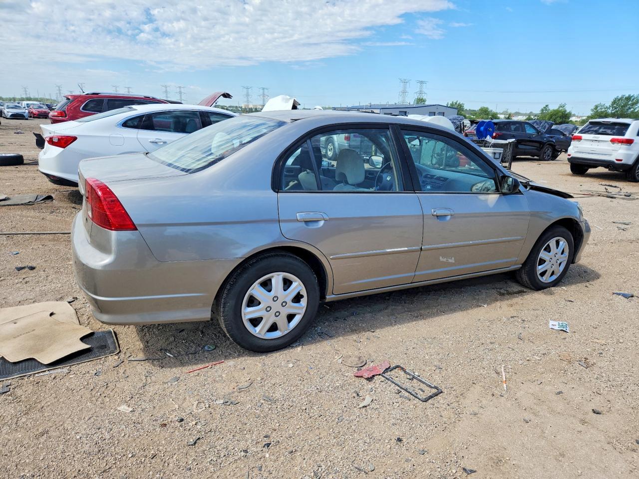 2004 Honda Civic Lx Silver vin: 1HGES16564L013463