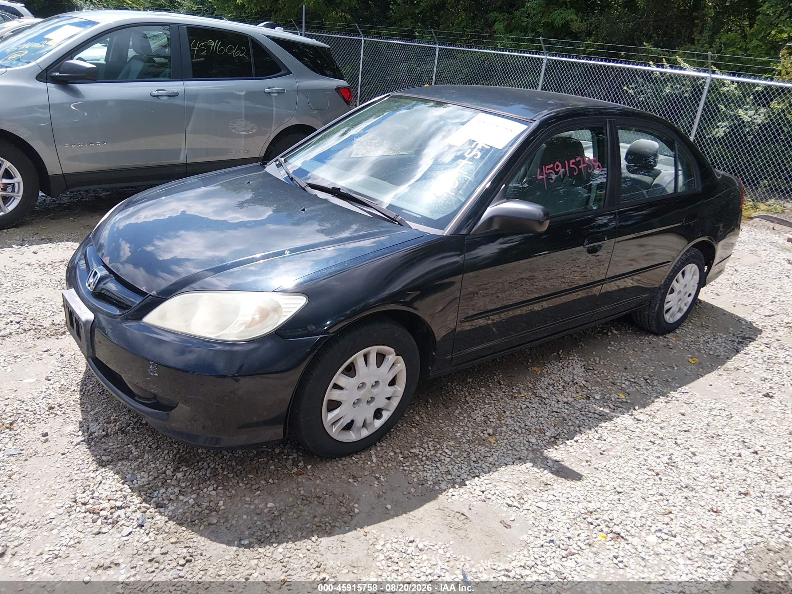 2004 Honda Civic Lx Black vin: 1HGES16564L020459