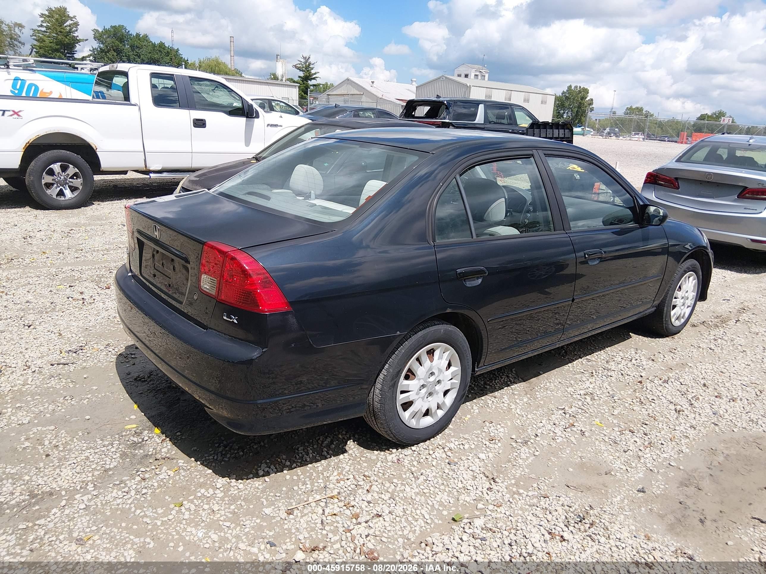 2004 Honda Civic Lx Black vin: 1HGES16564L020459