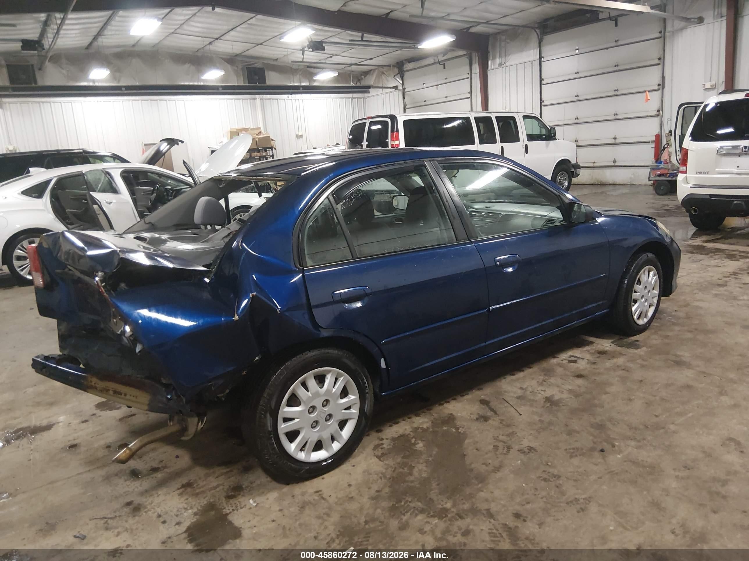 2005 Honda Civic Lx Blue vin: 1HGES16565L024061