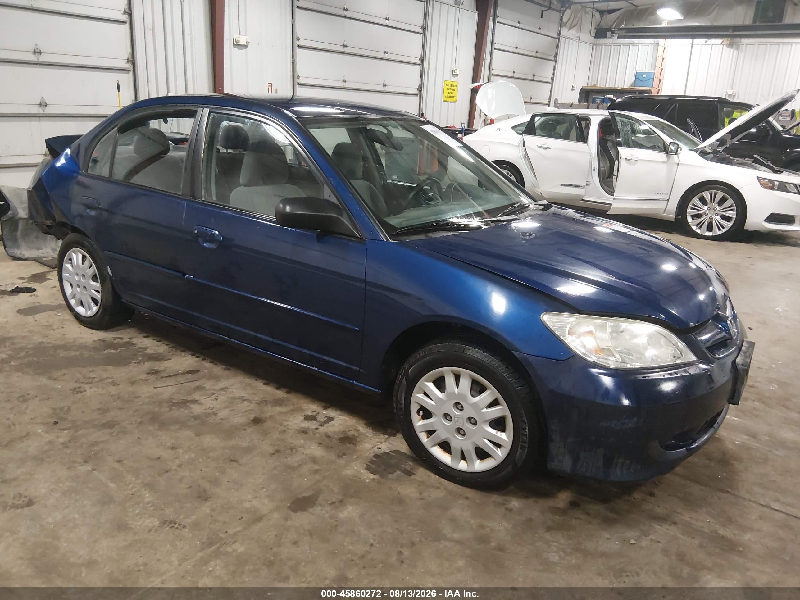 2005 Honda Civic Lx Blue vin: 1HGES16565L024061