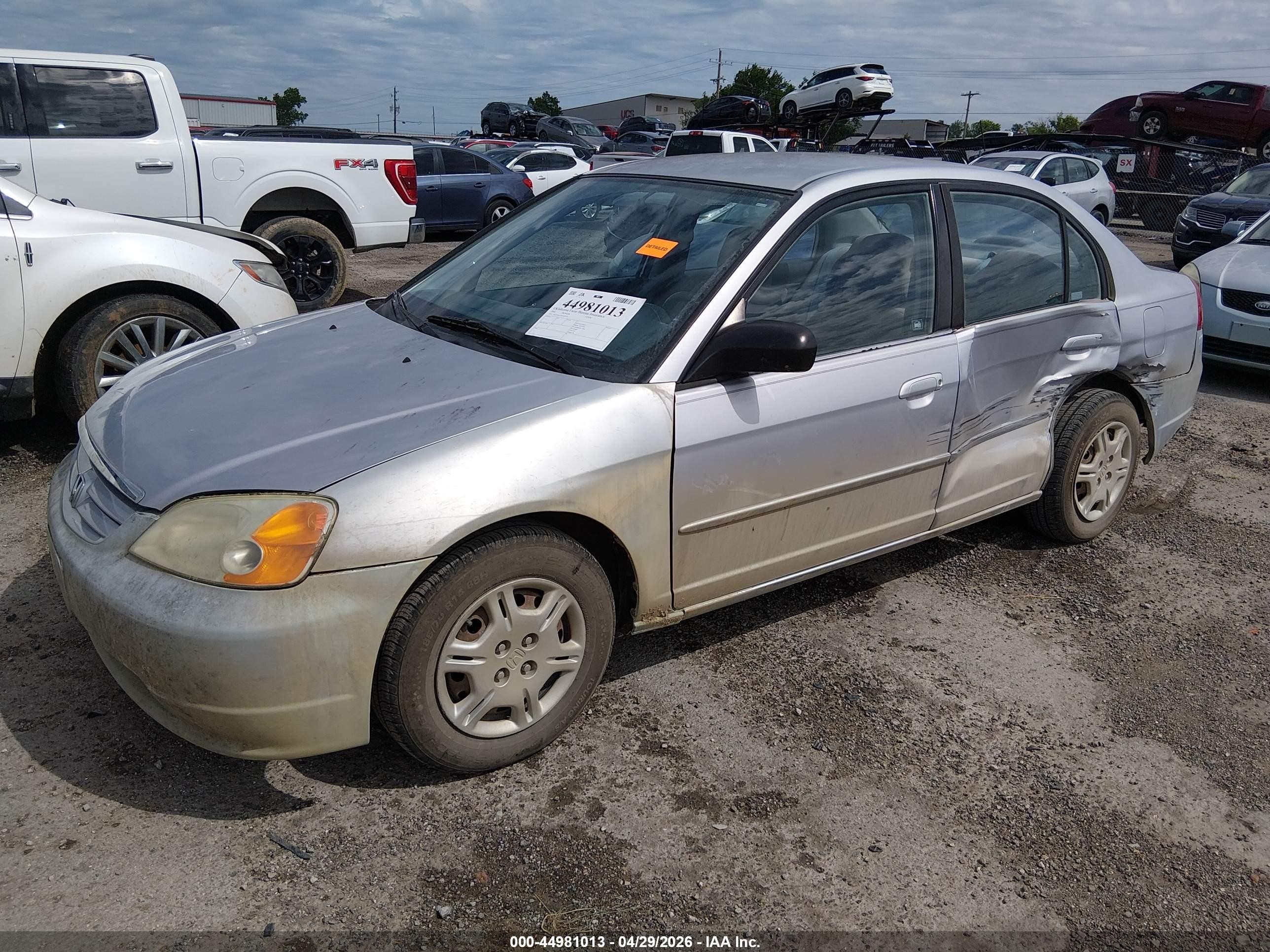 2002 Honda Civic Lx Серебряный vin: 1HGES16572L050518
