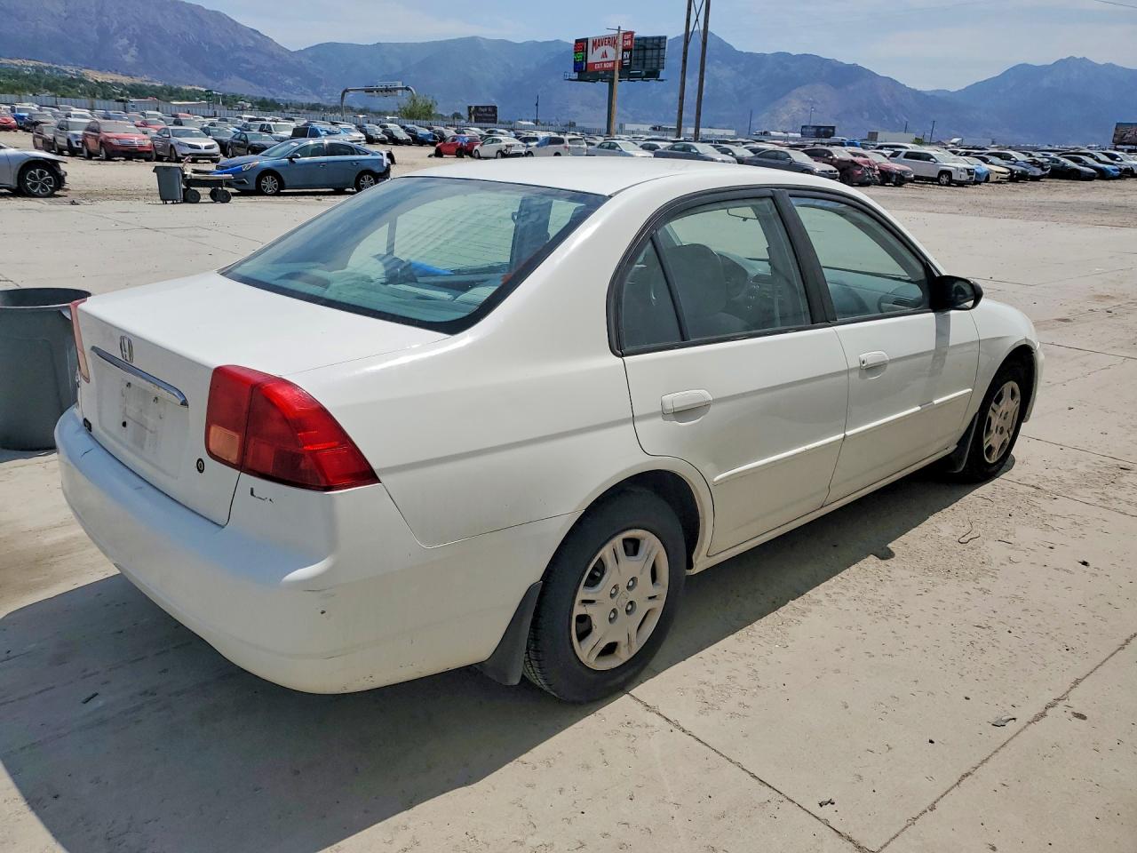 2002 Honda Civic Lx White vin: 1HGES16572L067416
