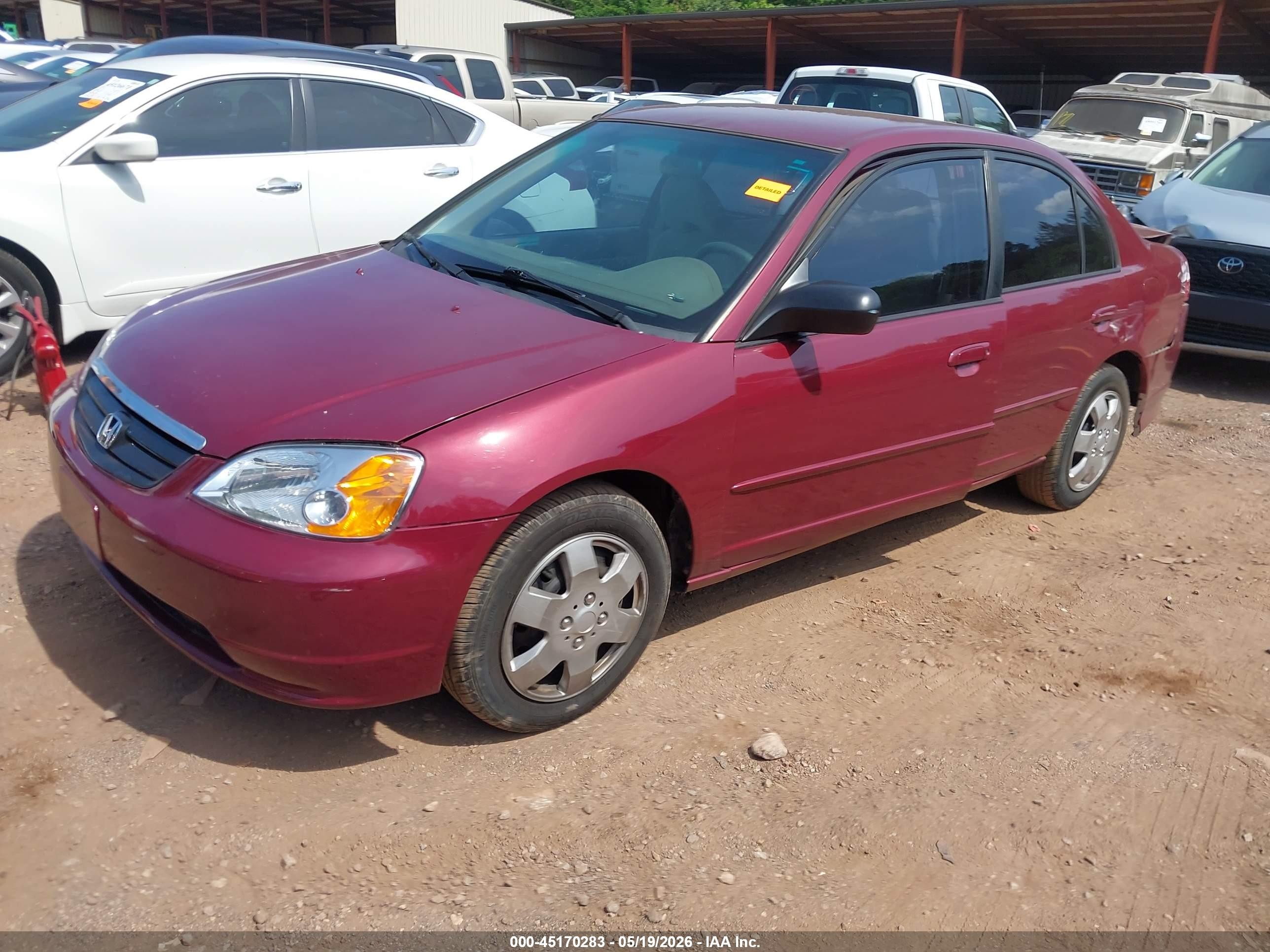 2003 Honda Civic Lx Purple vin: 1HGES16573L014751