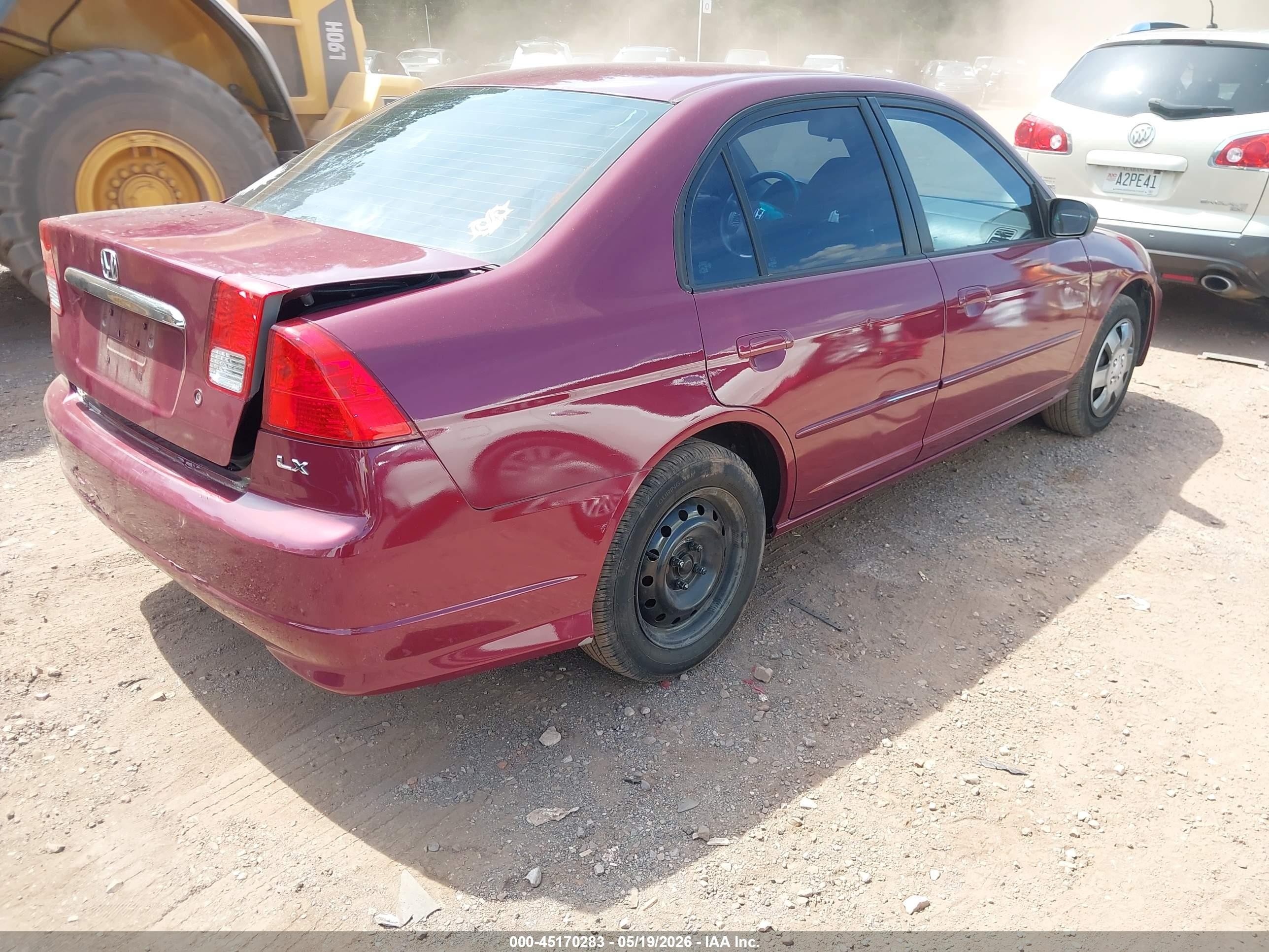 2003 Honda Civic Lx Purple vin: 1HGES16573L014751
