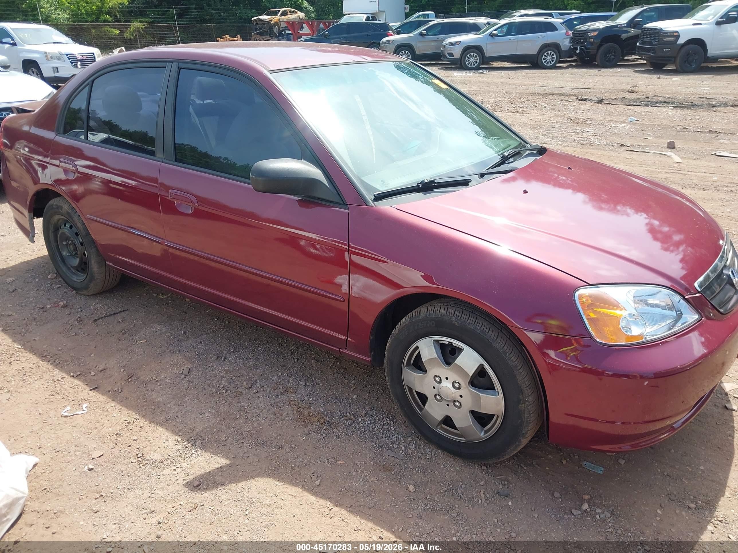 2003 Honda Civic Lx Purple vin: 1HGES16573L014751