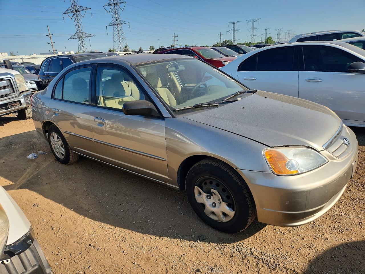 2003 Honda Civic Lx Cream vin: 1HGES16573L032957