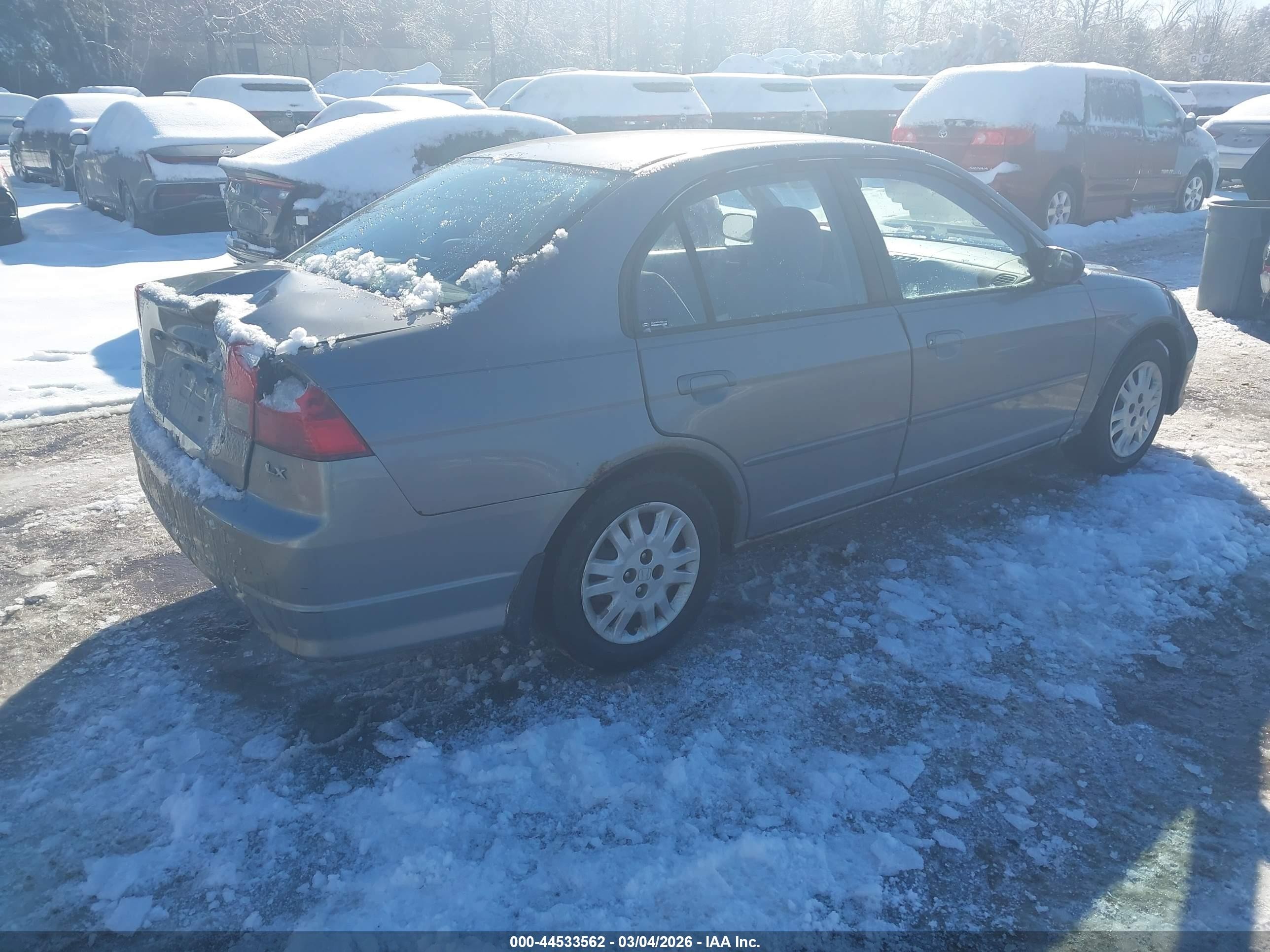 2005 Honda Civic Lx Gray vin: 1HGES16575L026708