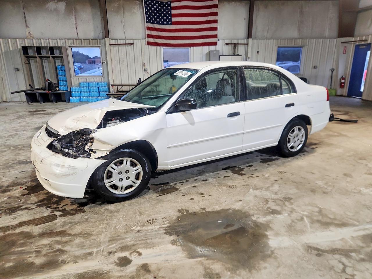 2001 Honda Civic Lx White vin: 1HGES16581L048260