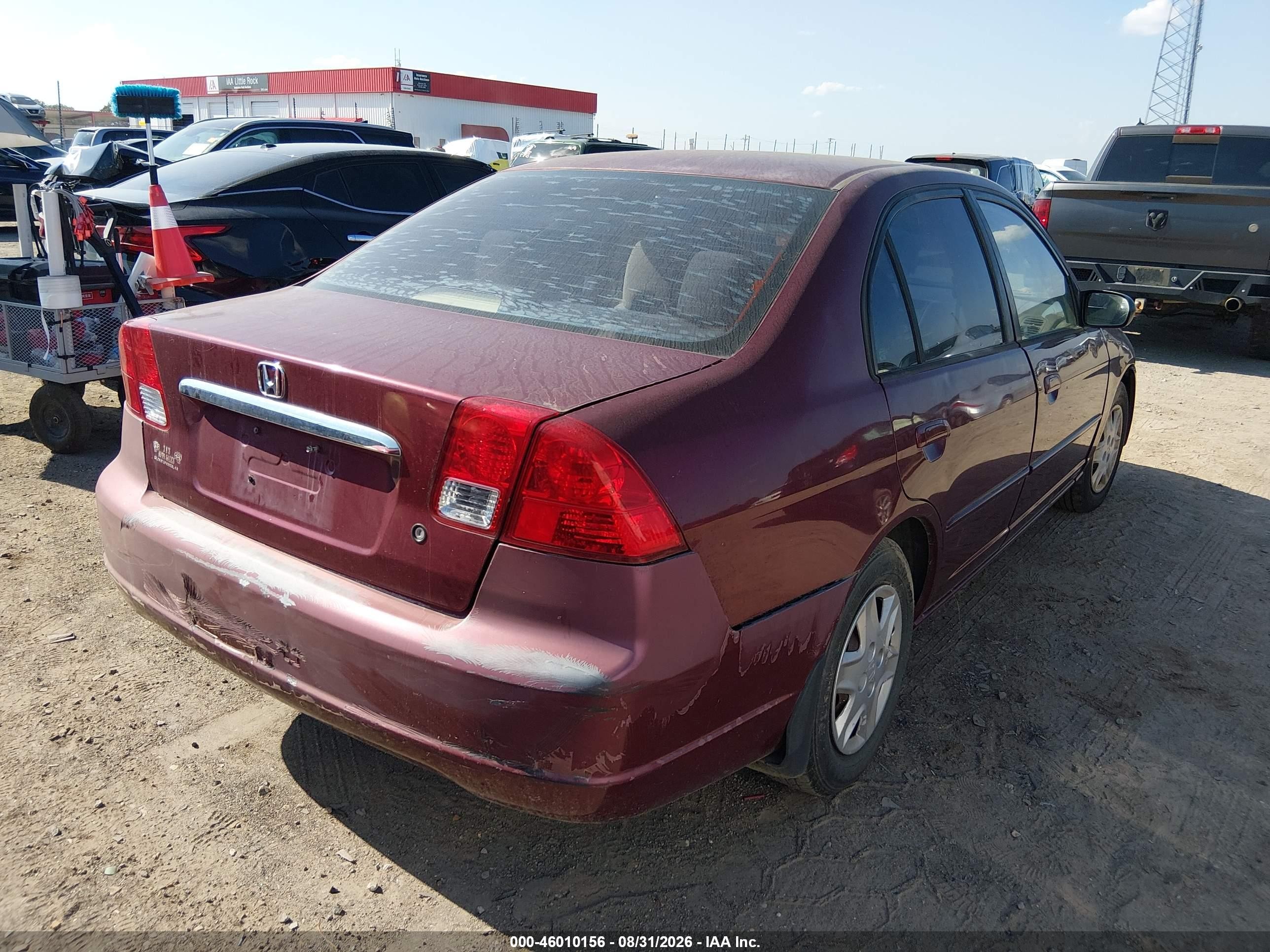 2003 Honda Civic Lx Темно-бордовый vin: 1HGES16583L003628