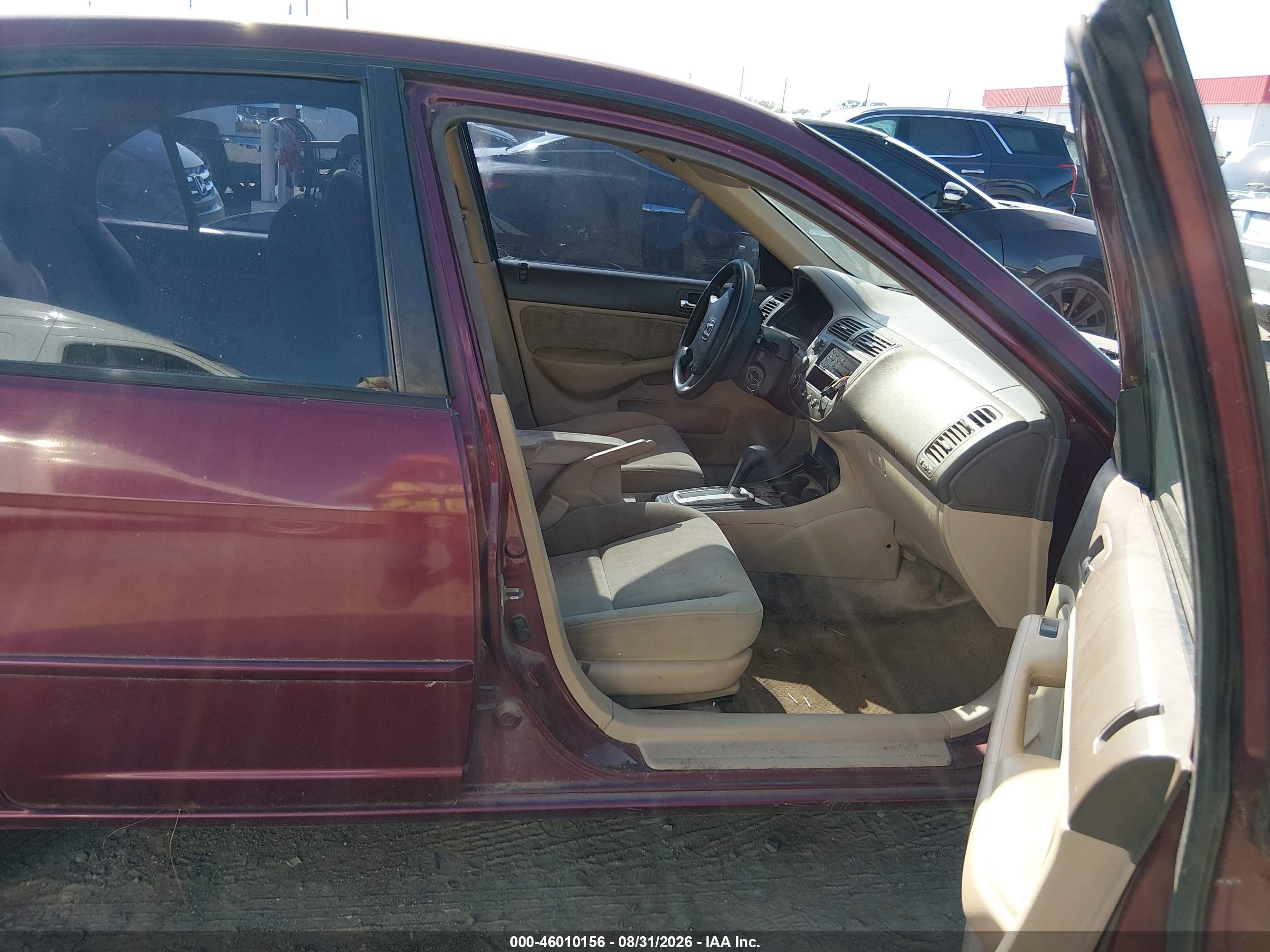 2003 Honda Civic Lx Темно-бордовый vin: 1HGES16583L003628